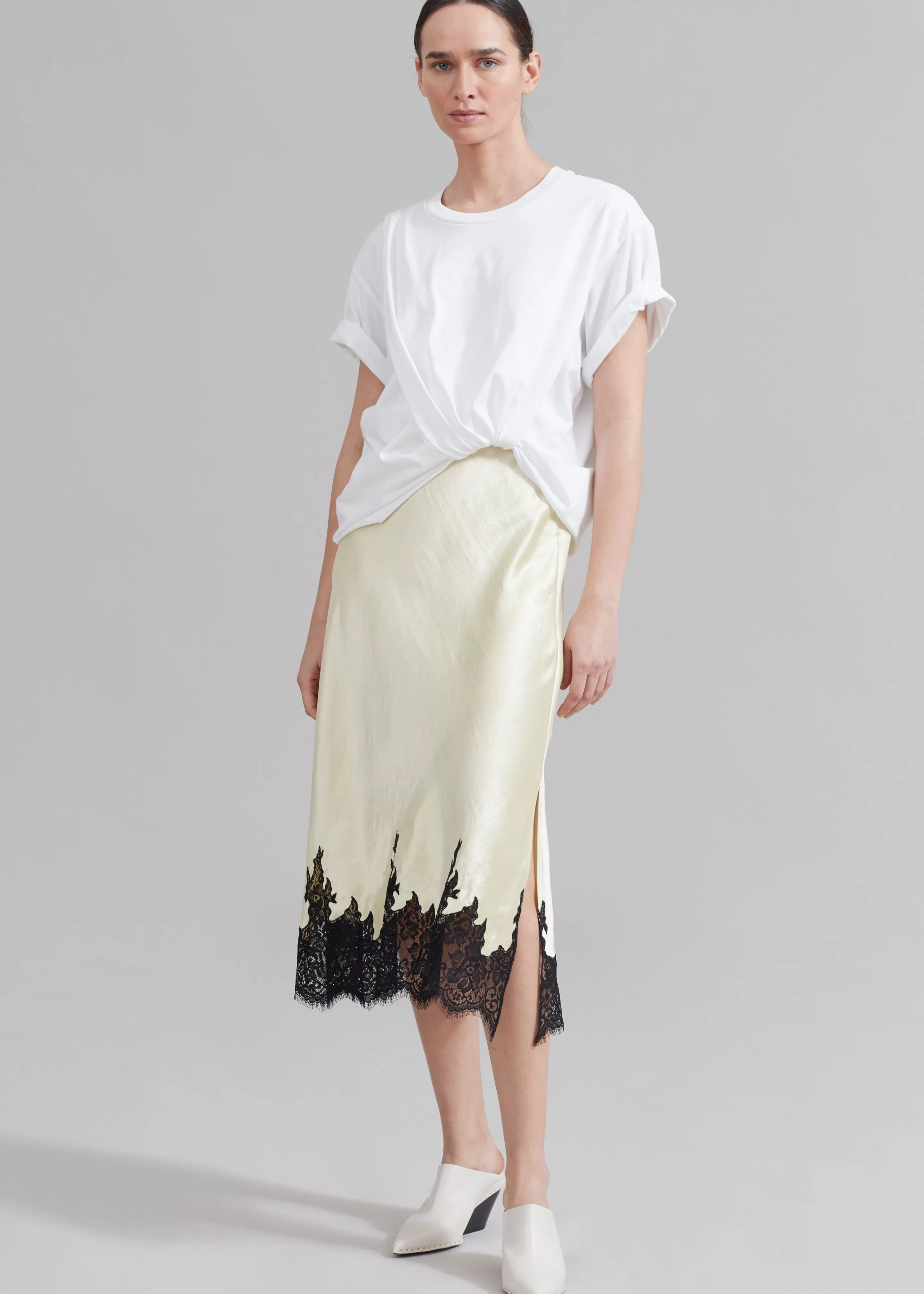 Dresses | The Frankie Shop 3.1 Phillip Lim Draped T-Shirt Slip Combo Dress White-Butter Multi