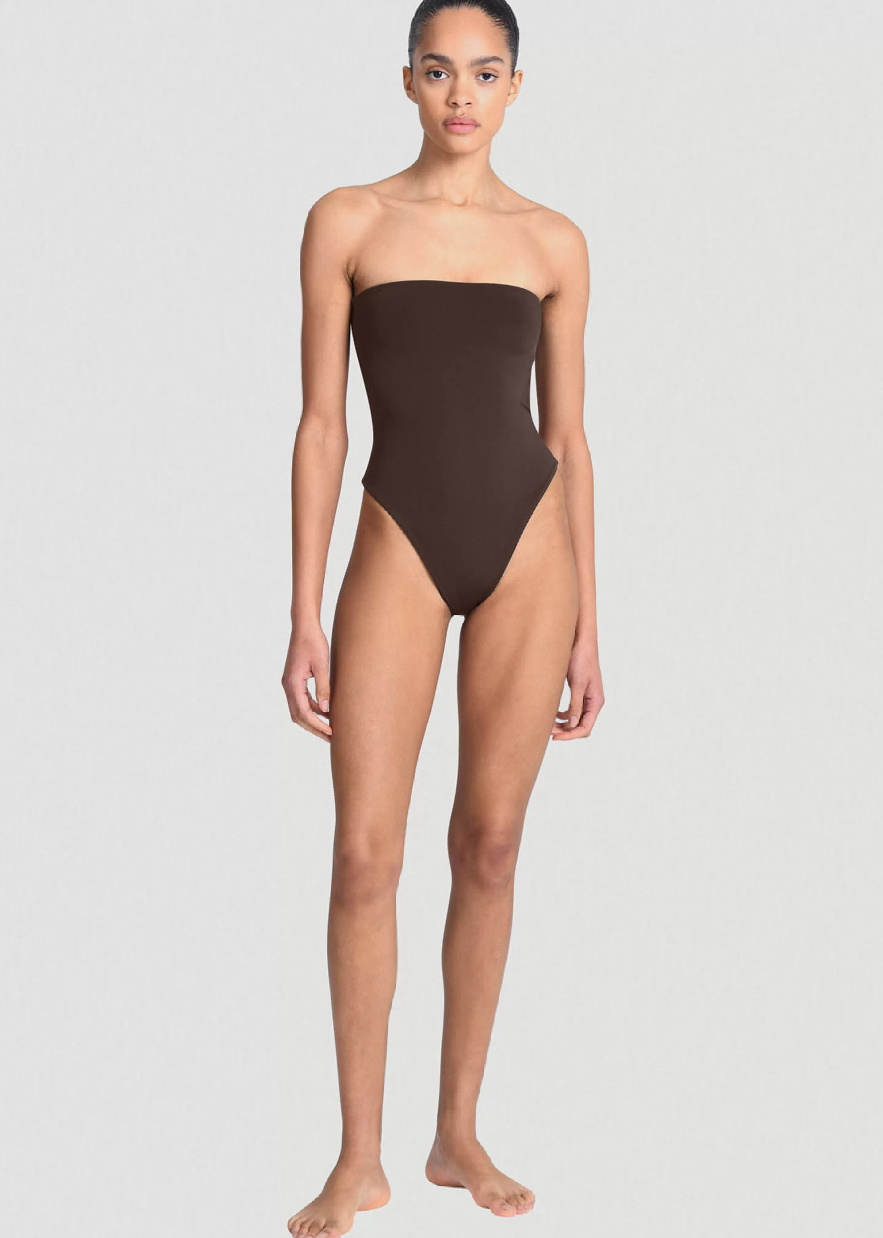 Swimwear | The Frankie Shop Aexae Bandeau One Piece Swimsuit Brown