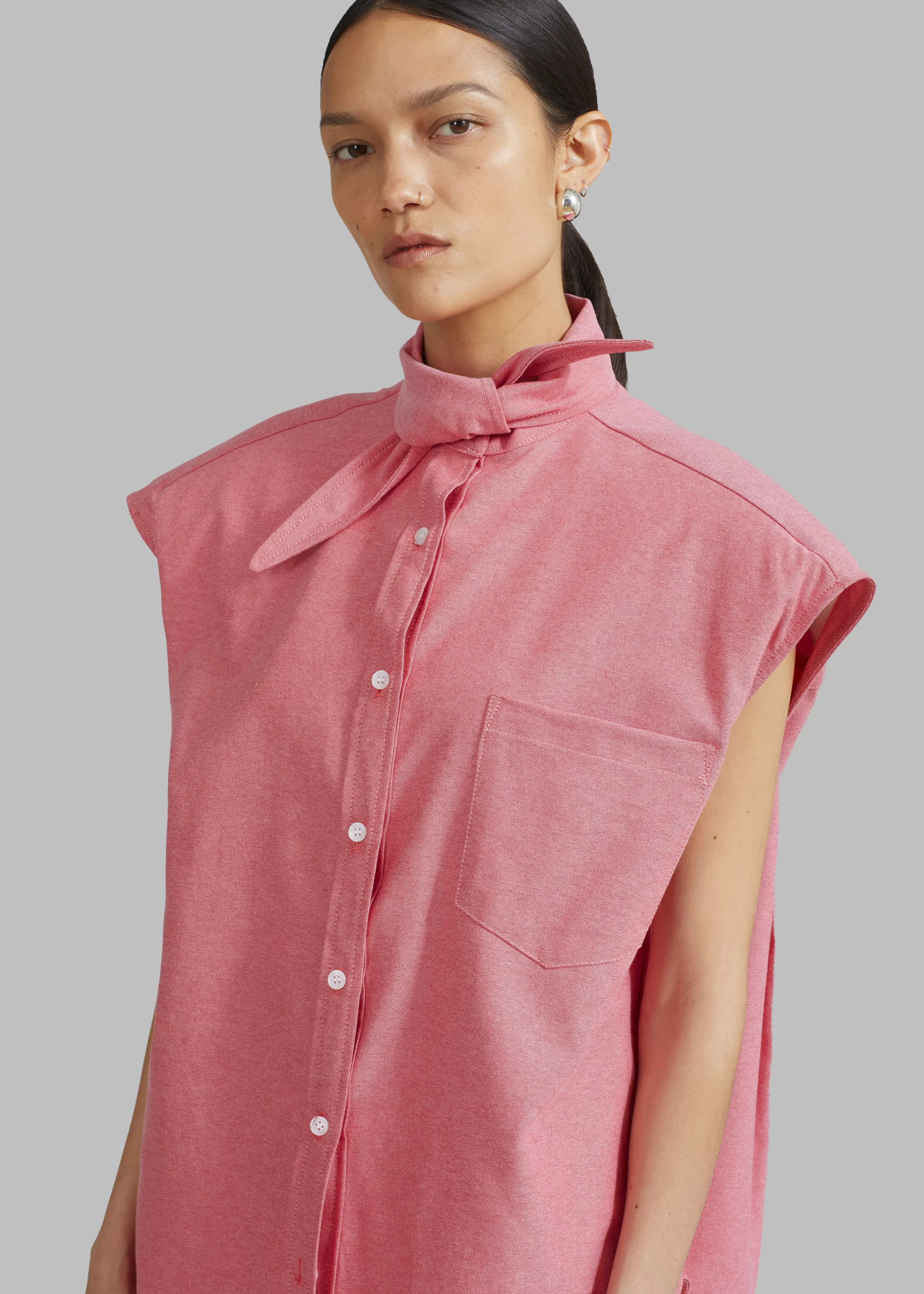 Tops | The Frankie Shop Aiden Long Collar Shirt Rose