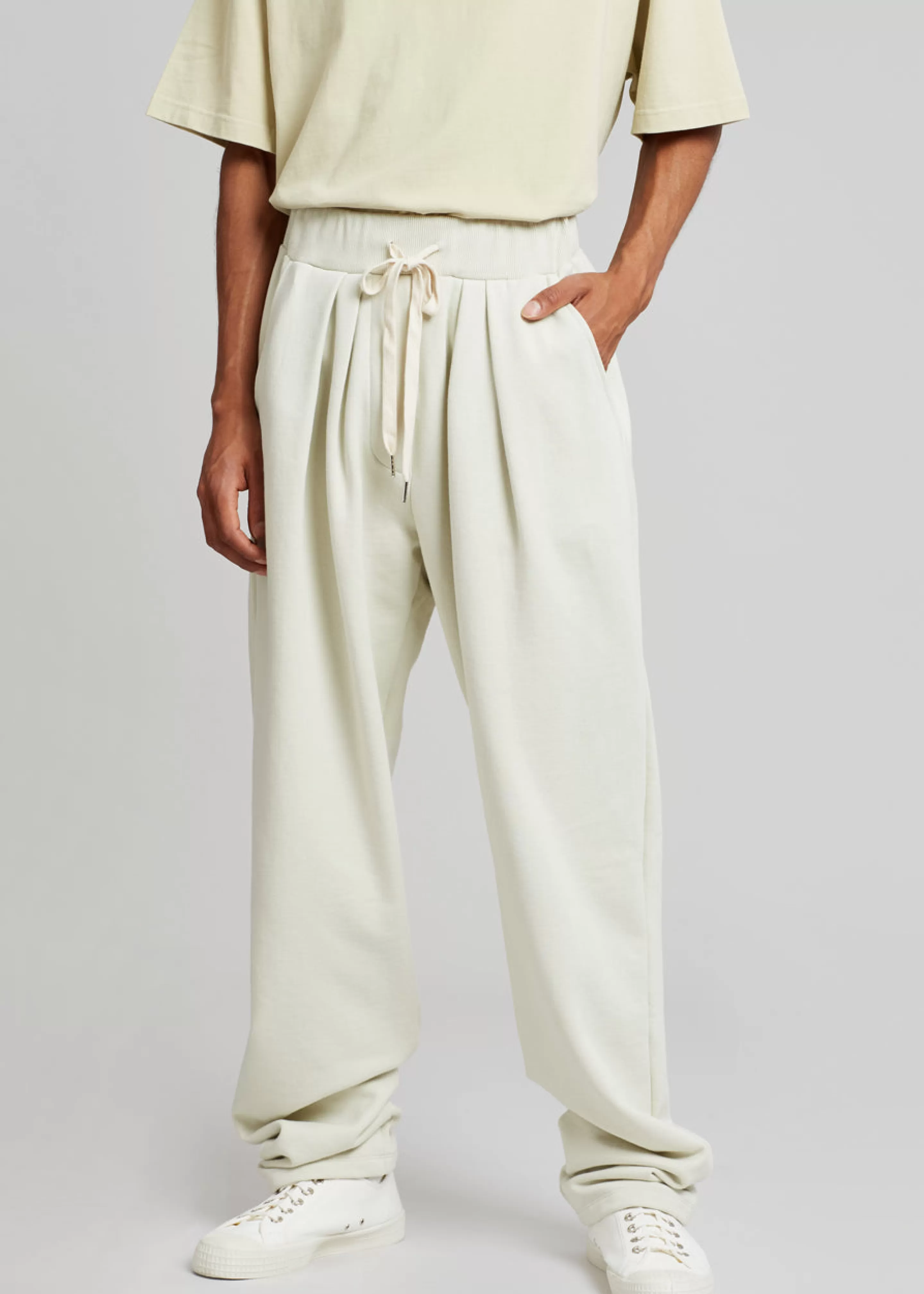 Loungewear | The Frankie Shop Alec Pleated Jogger Pants Beige