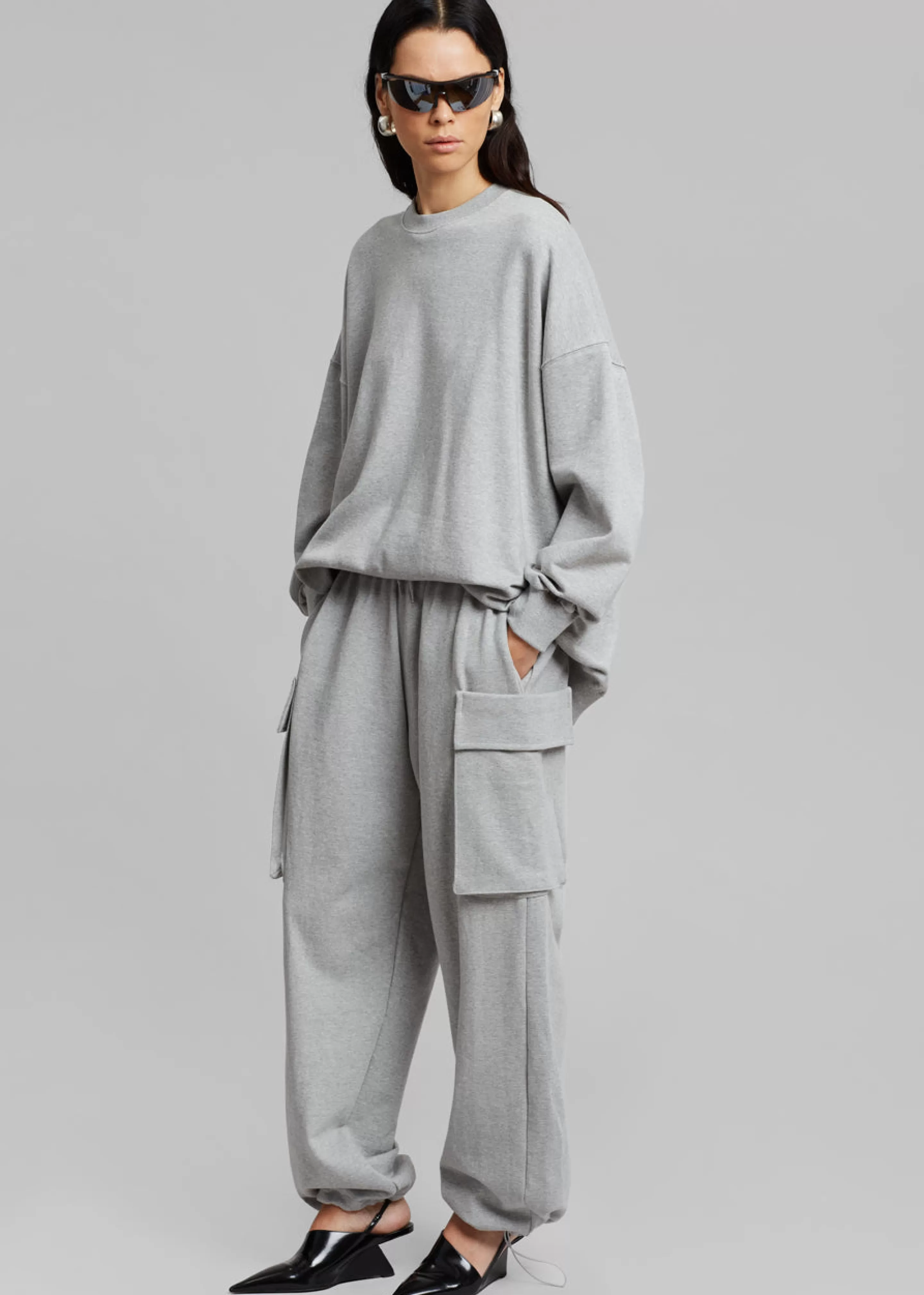 Loungewear | The Frankie Shop Aliz Open Back Sweatshirt Grey