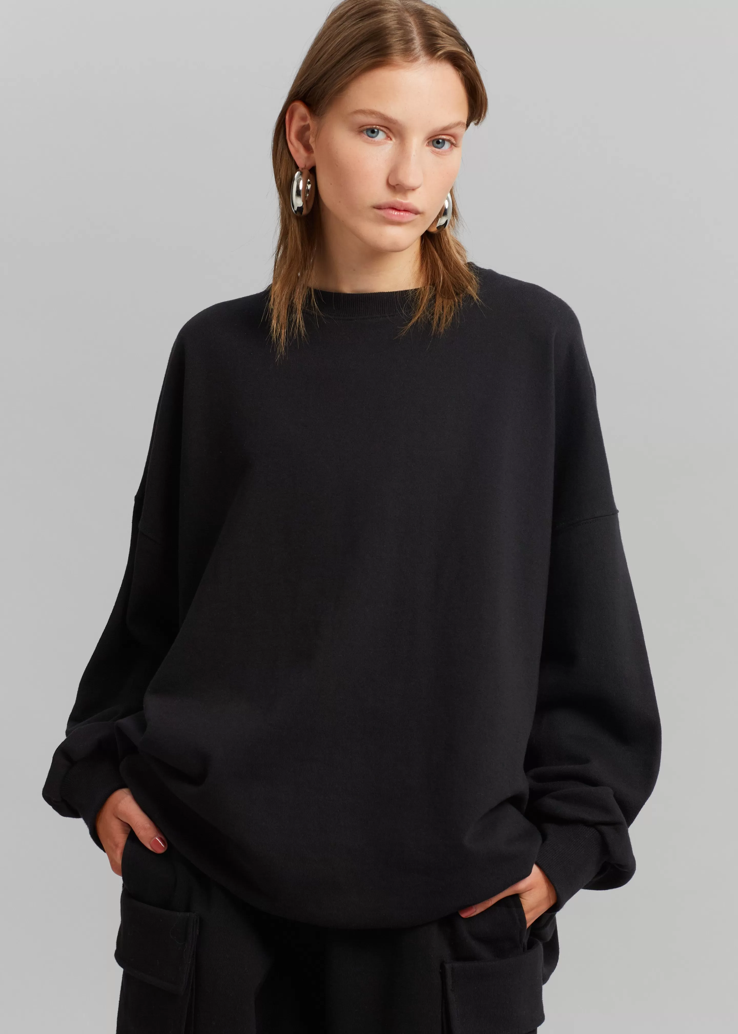 Loungewear | The Frankie Shop Aliz Open Back Sweatshirt Black