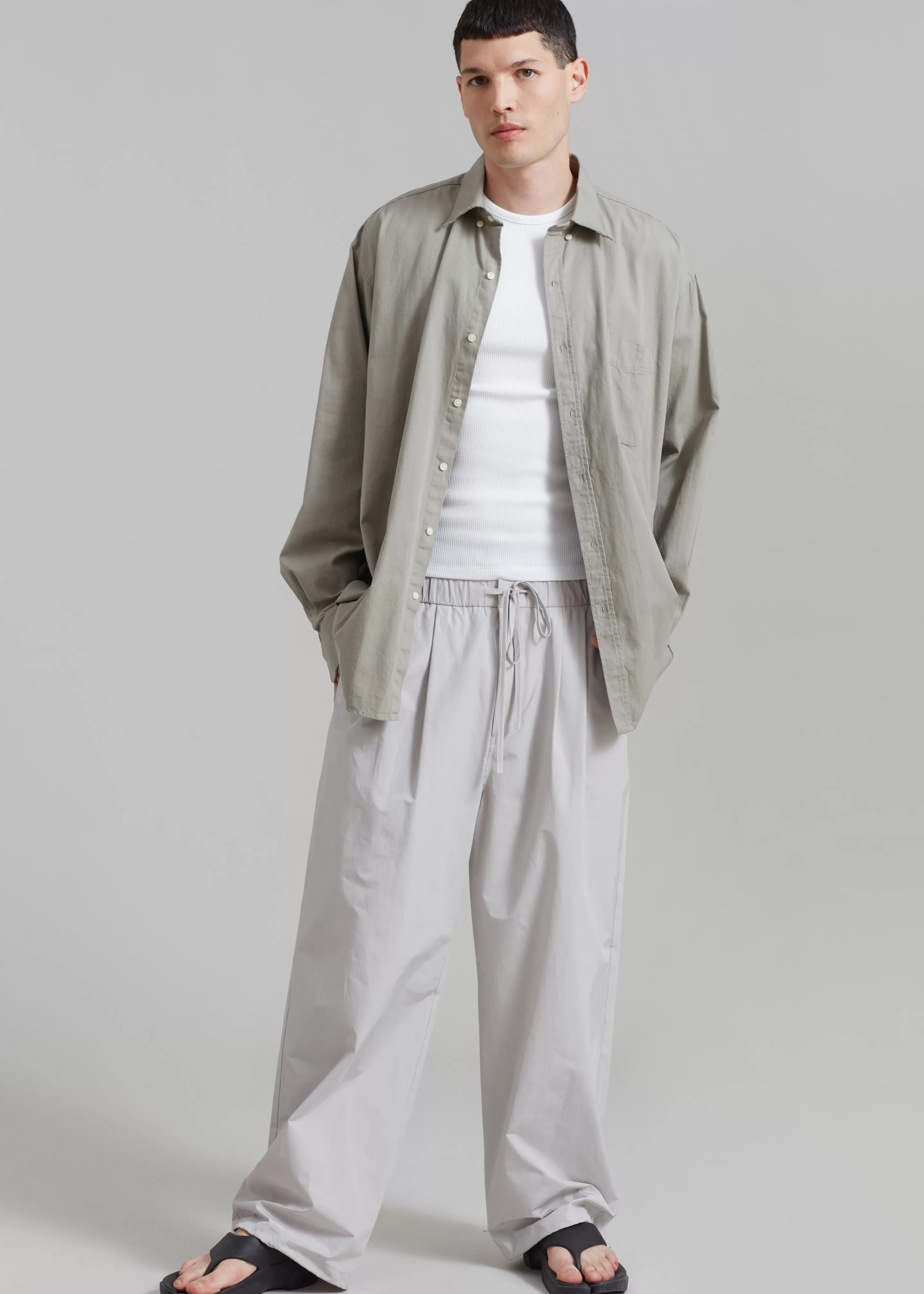 Bottoms | The Frankie Shop Amomento Drawstring Pants Grey