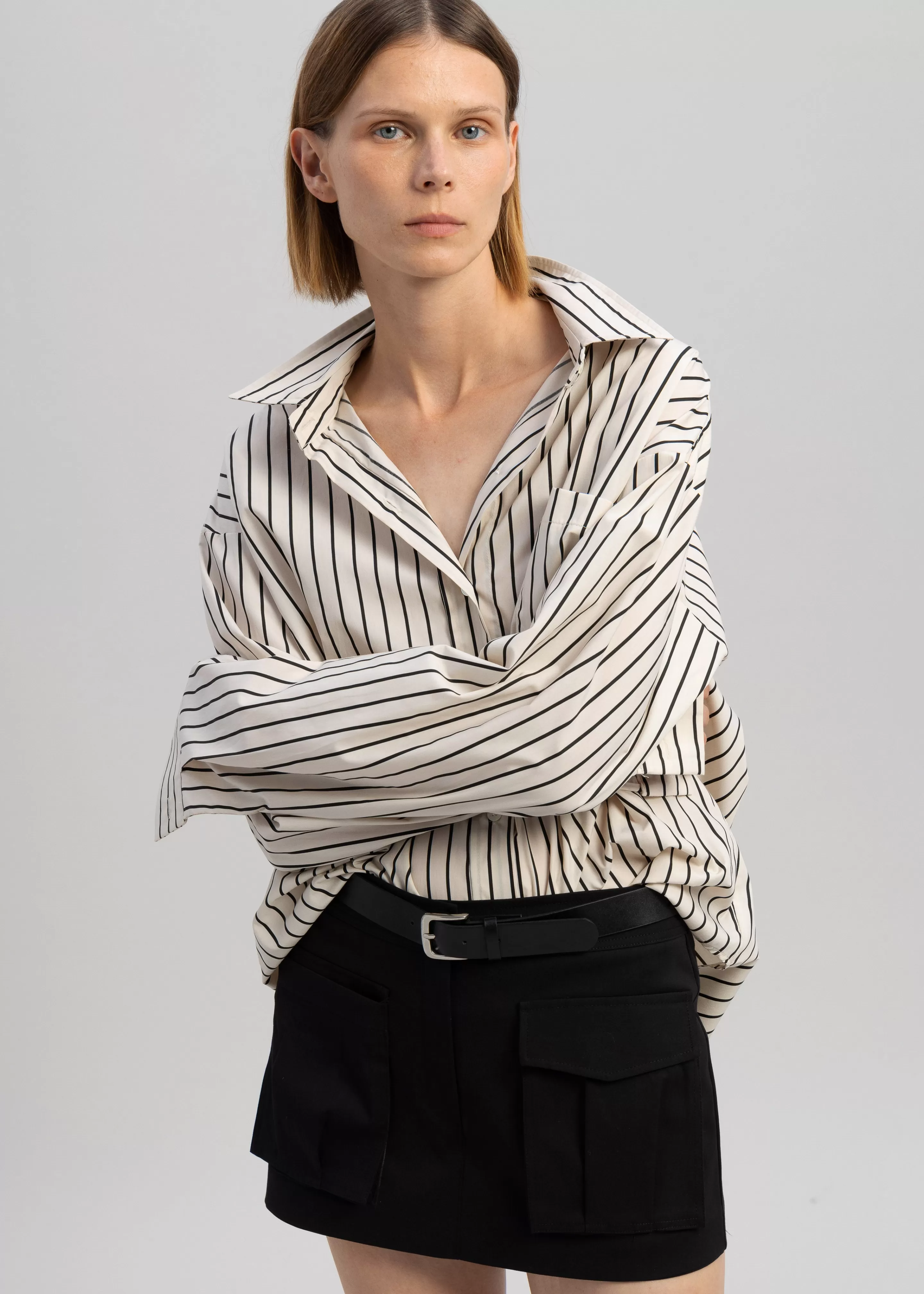 Tops | The Frankie Shop Anette Striped Shirt Cream