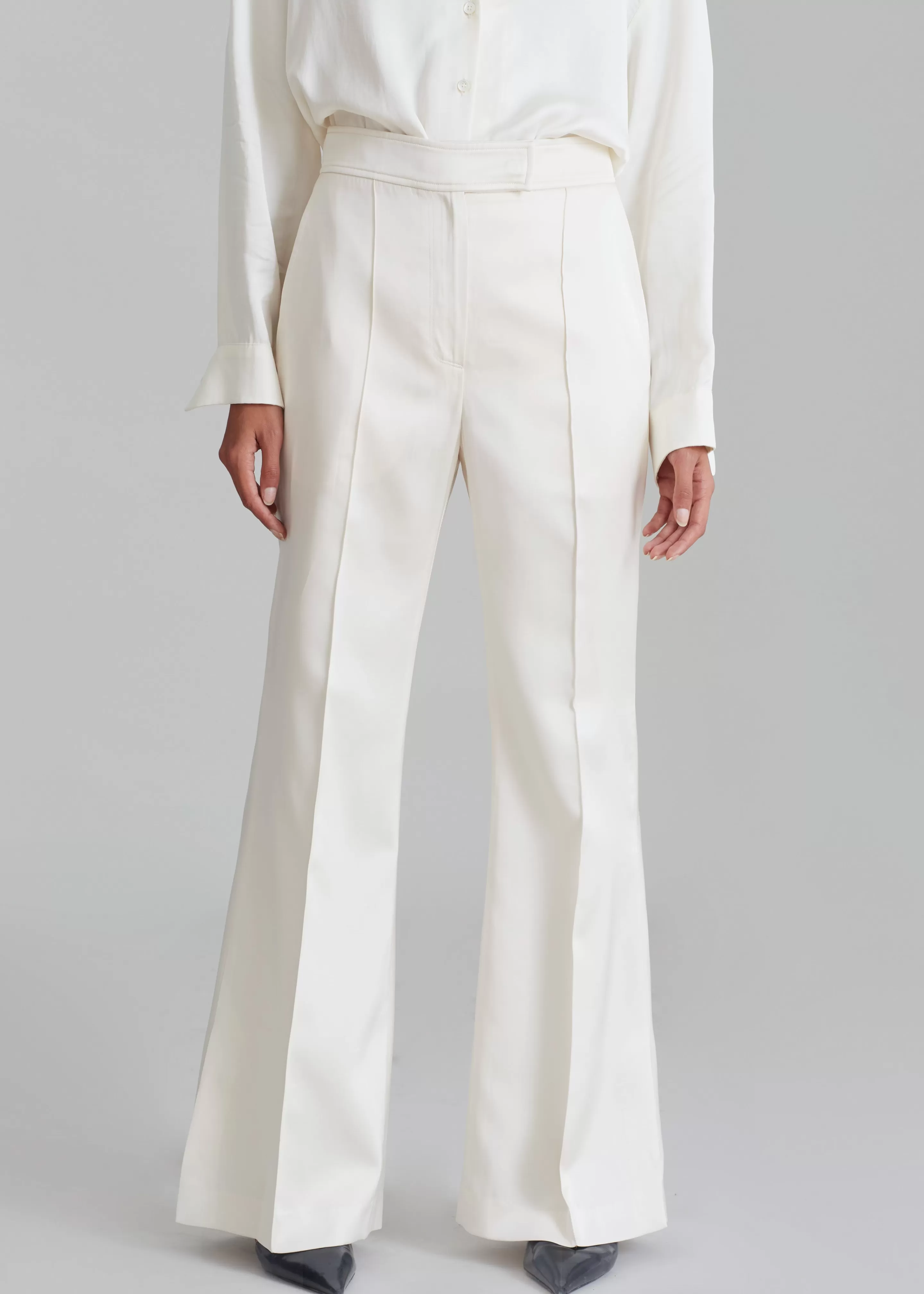 Bottoms | The Frankie Shop Angelica Flare Pants Ivory