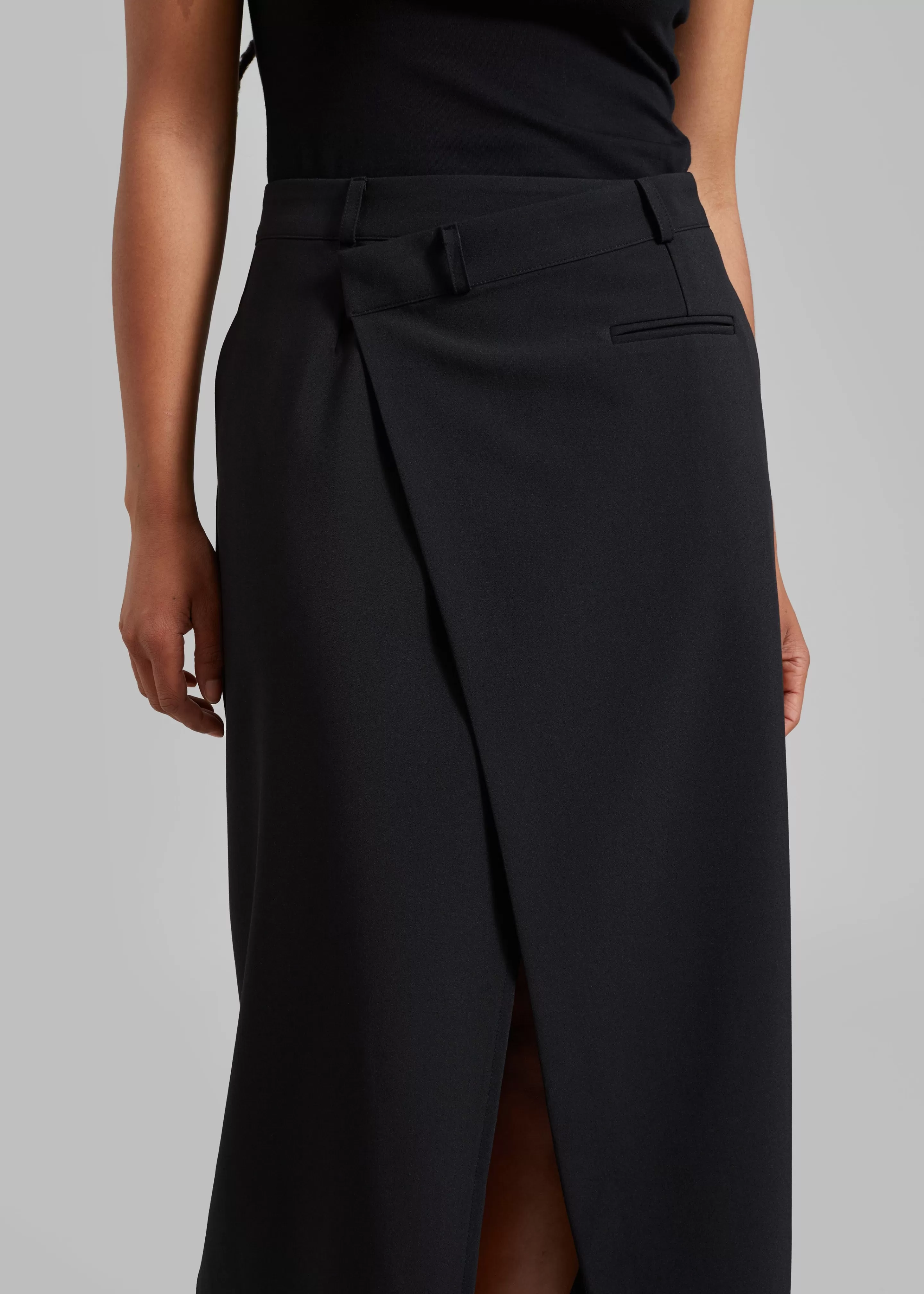 Bottoms | The Frankie Shop Annabel Asymmetric Midi Skirt Black