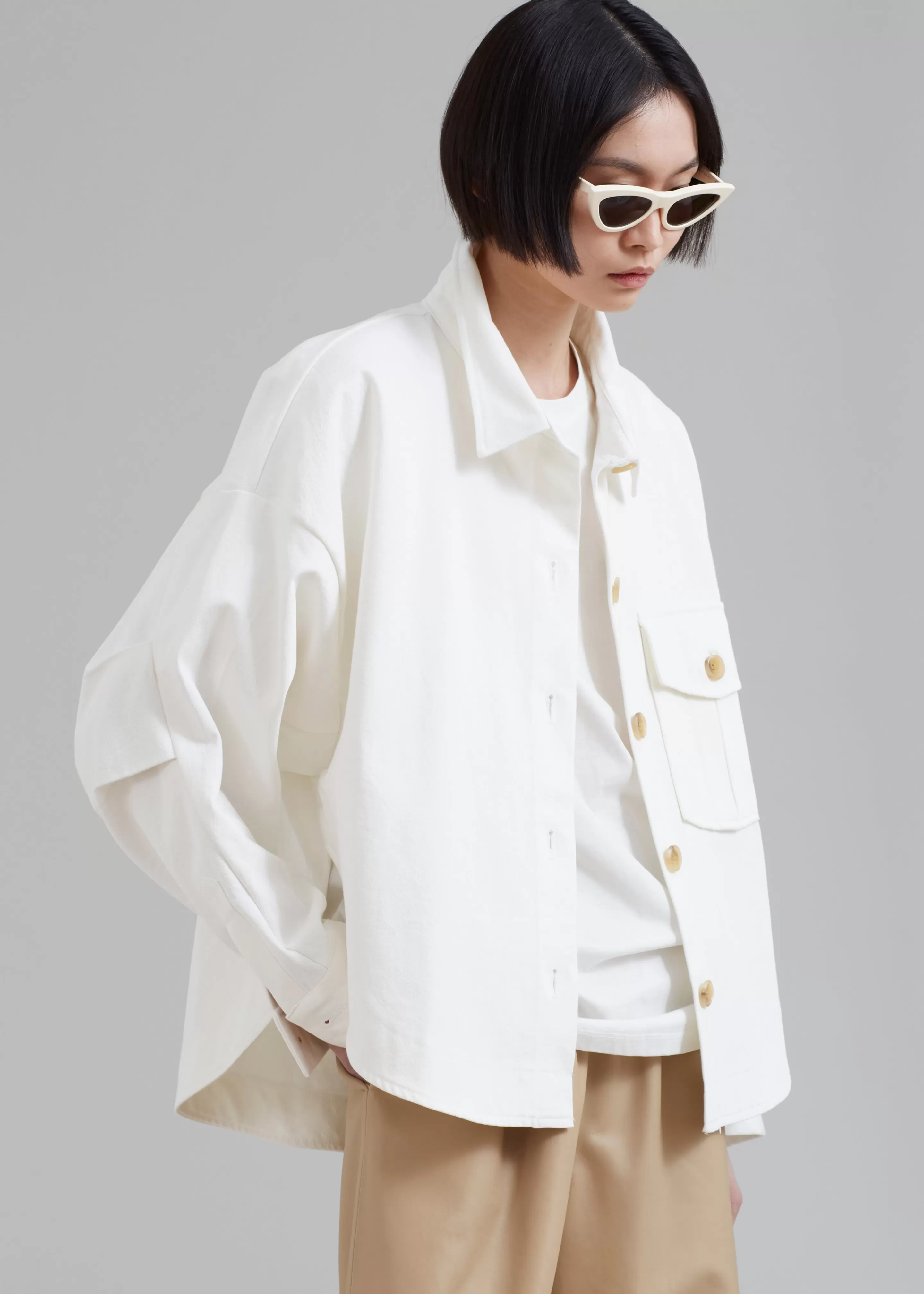 Tops | The Frankie Shop Arden Overshirt Cream