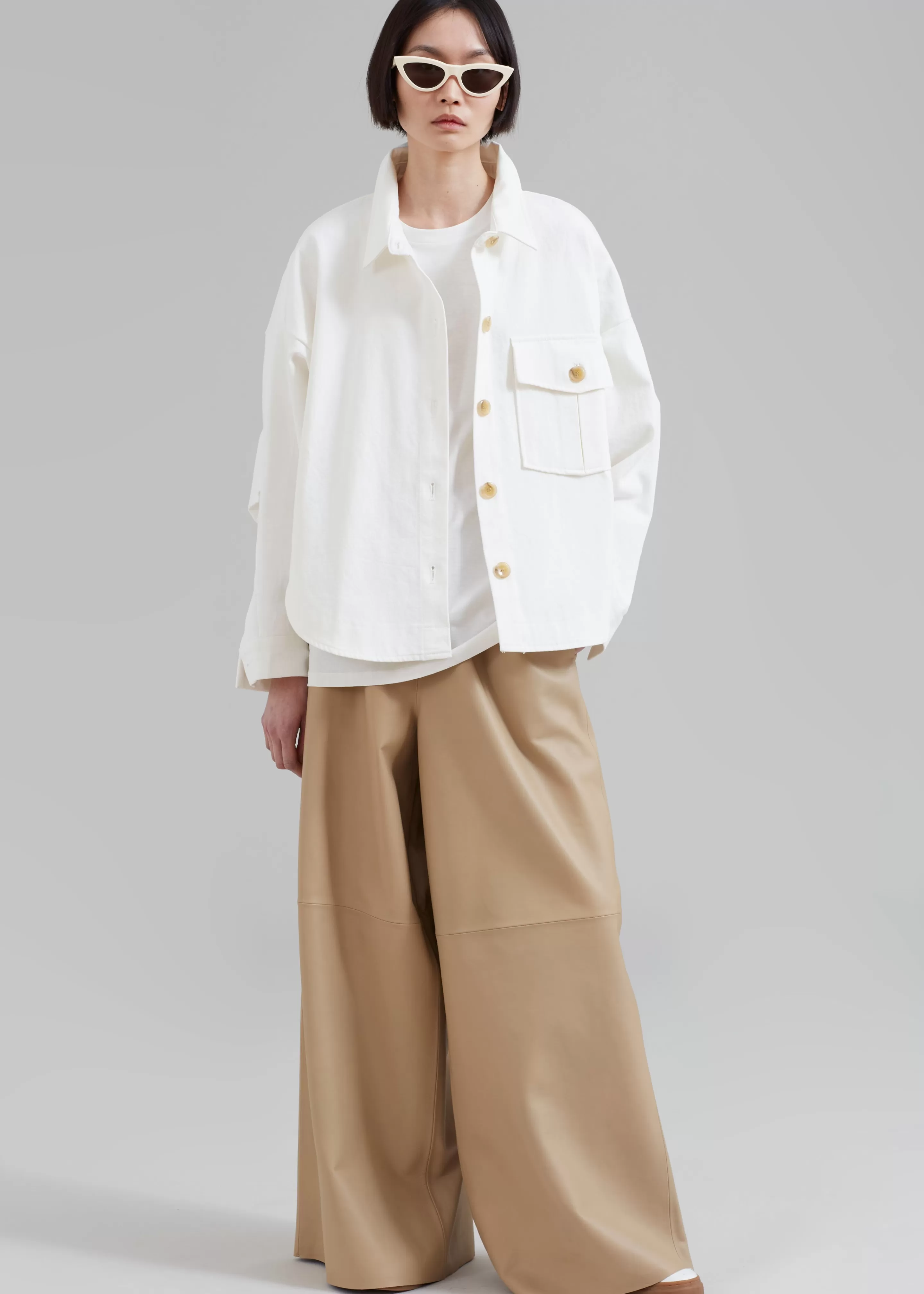 Tops | The Frankie Shop Arden Overshirt Cream