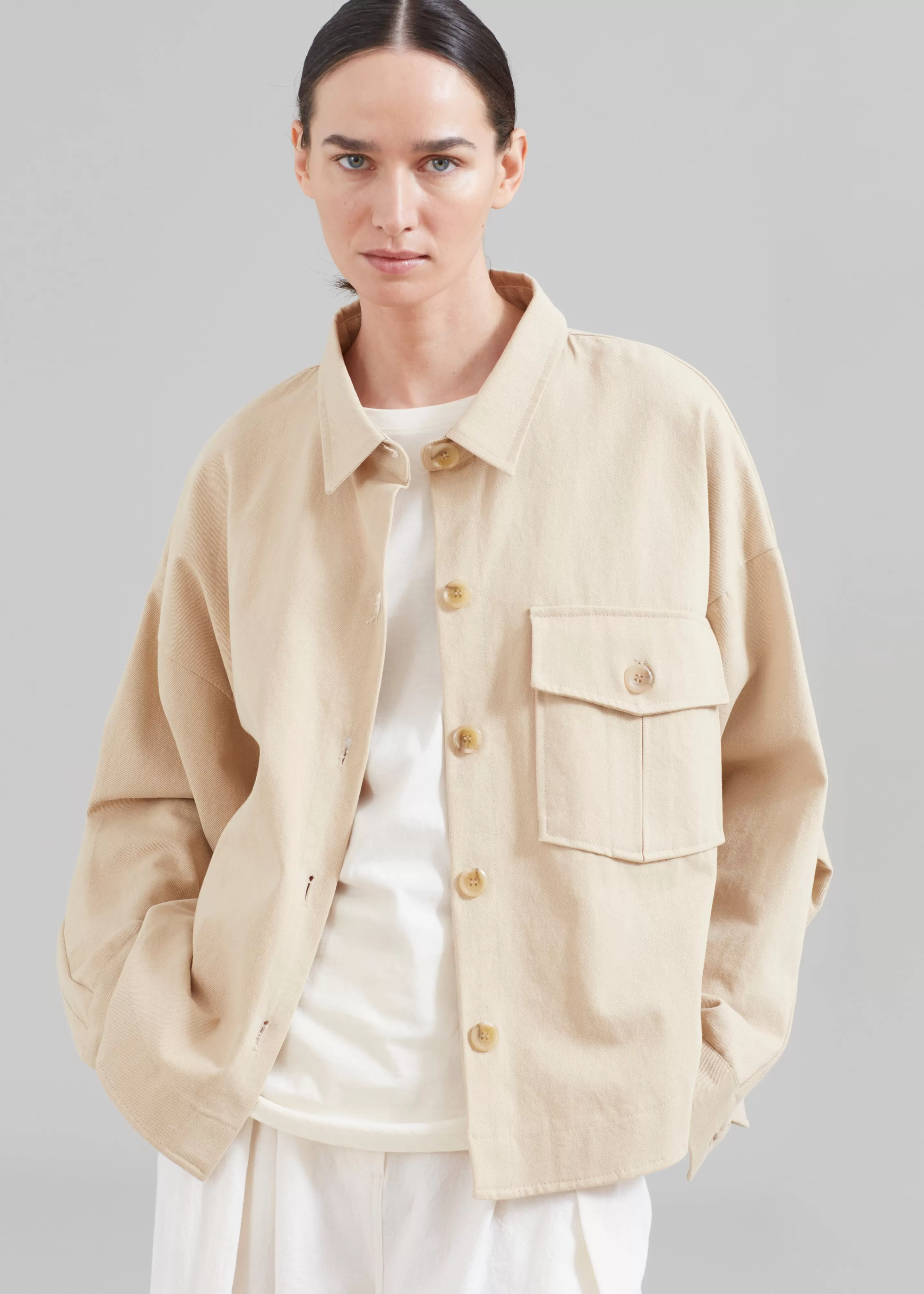 Tops | The Frankie Shop Arden Overshirt Beige