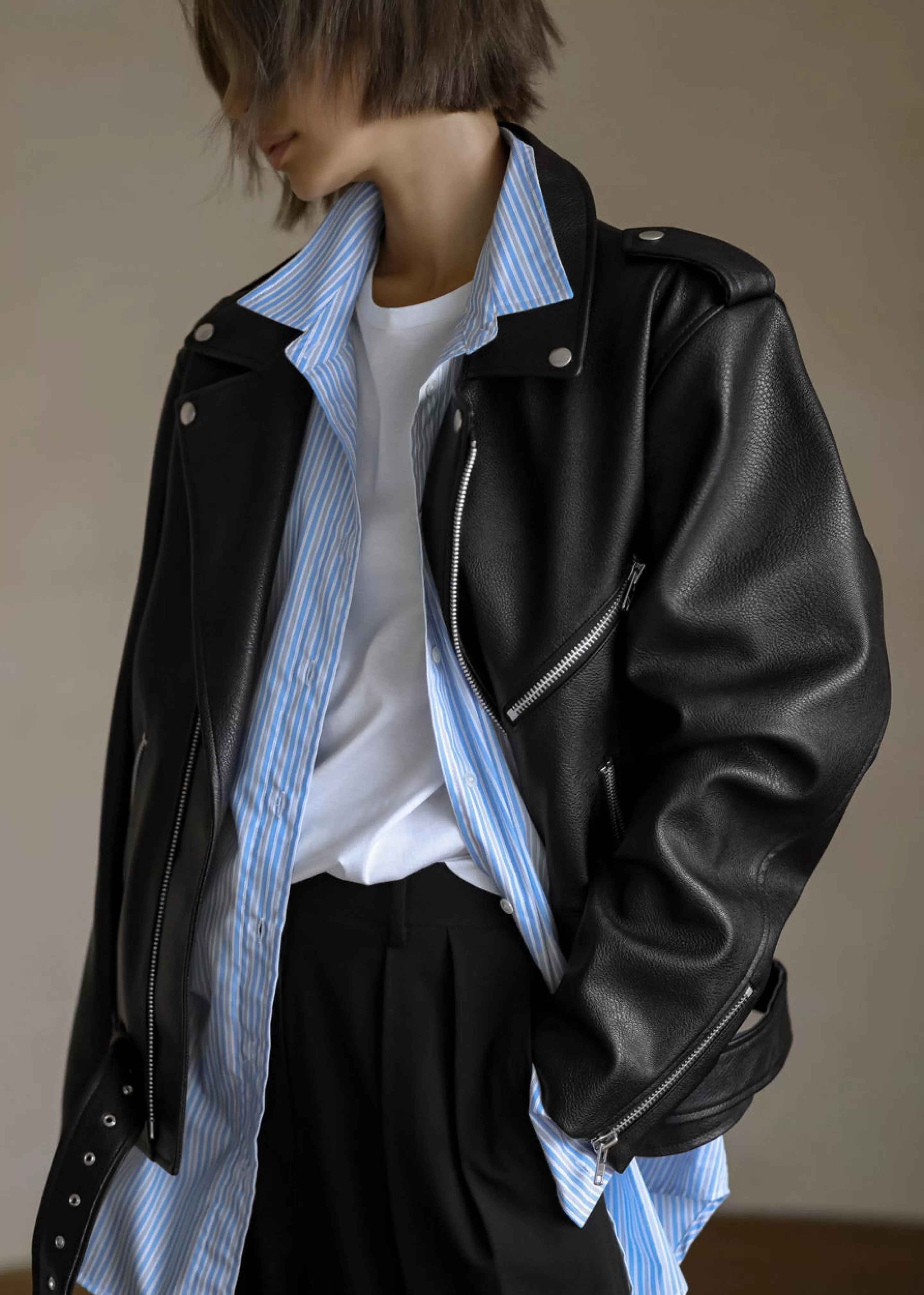 Outerwear | The Frankie Shop Aria Faux Leather Jacket Black