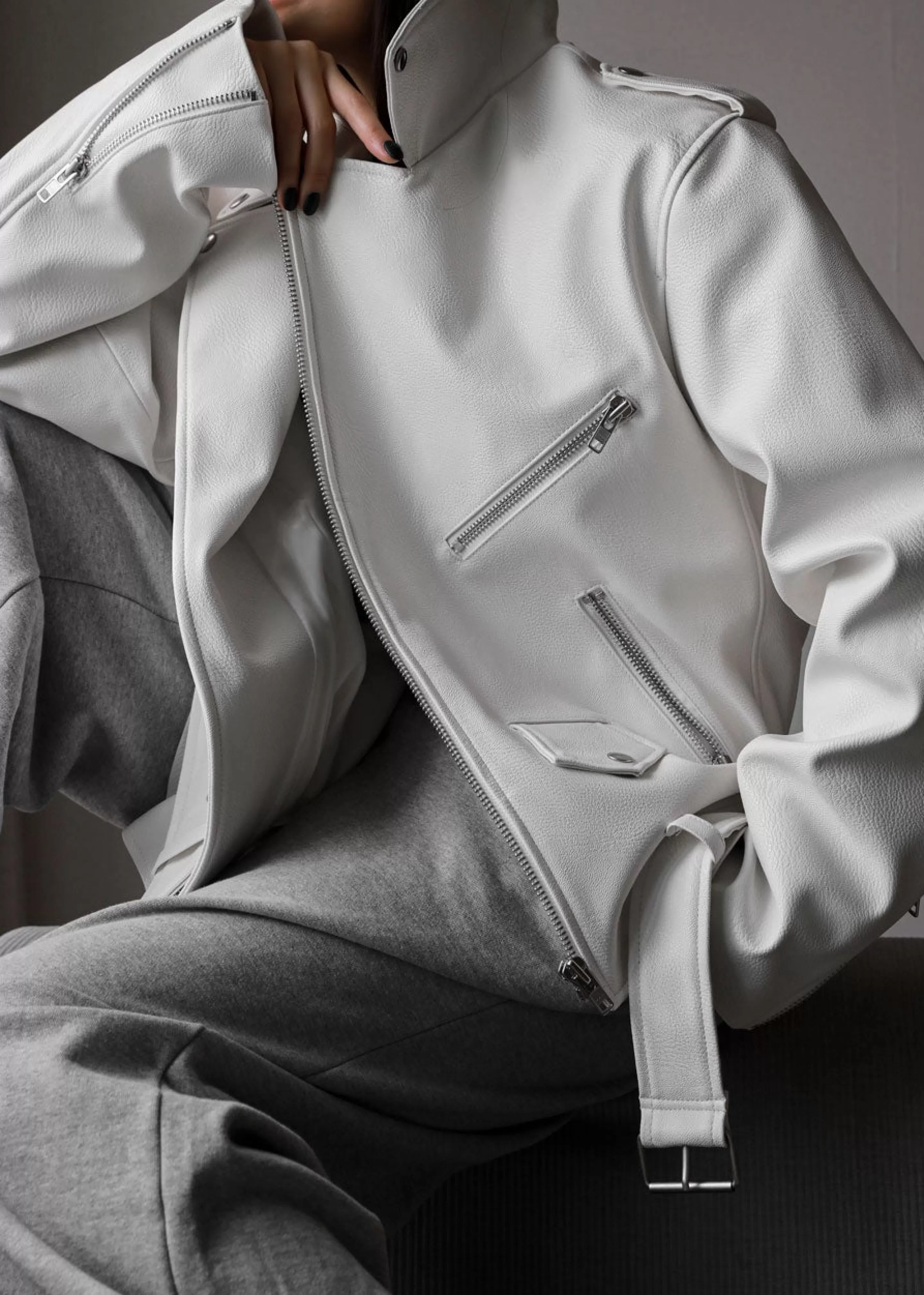 Outerwear | The Frankie Shop Aria Faux Leather Jacket White