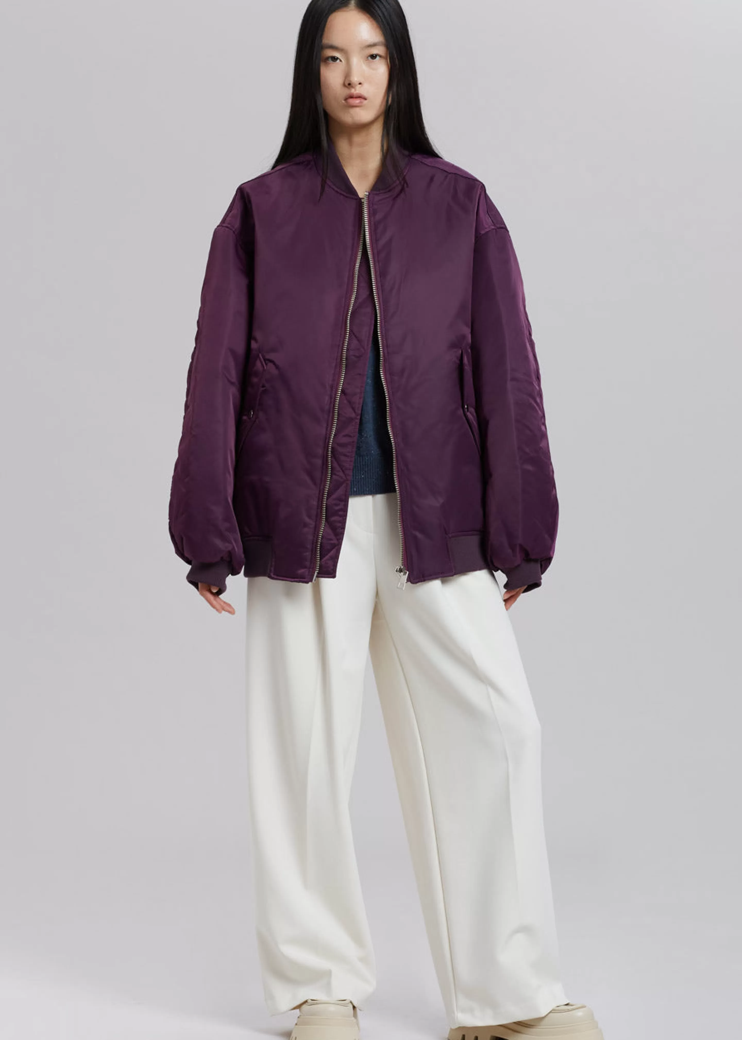 Outerwear | The Frankie Shop Astra Bomber Jacket Royal Purple