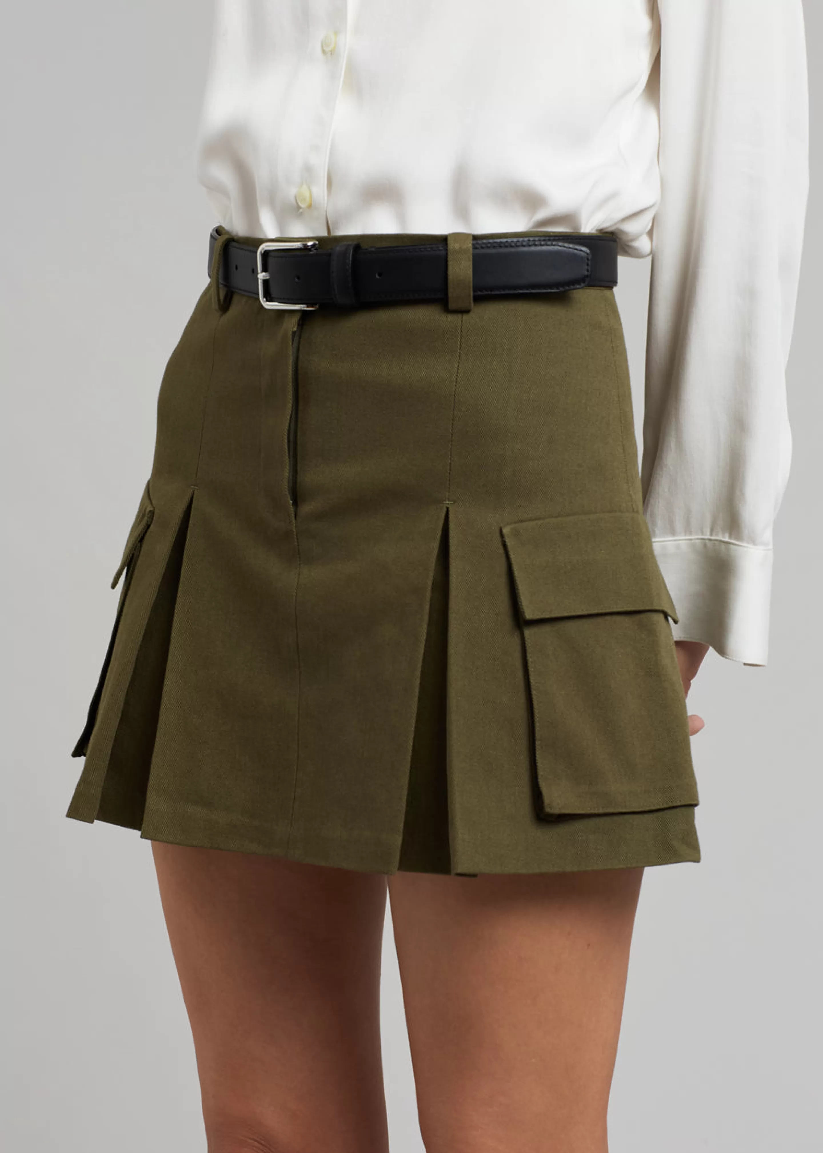 Bottoms | The Frankie Shop Audrey Cargo Pleated Miniskirt Olive