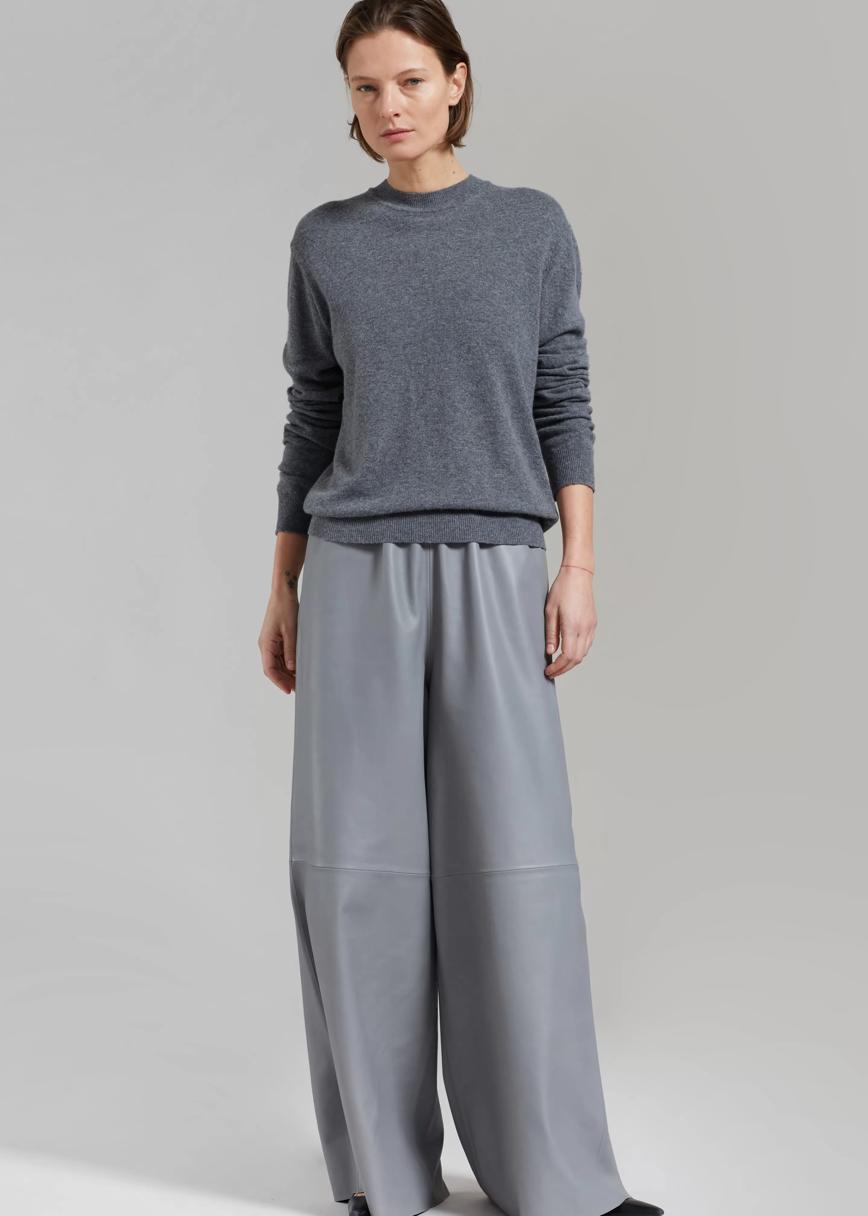 Knitwear | The Frankie Shop Aurora Wool Blend Knit Sweater Grey