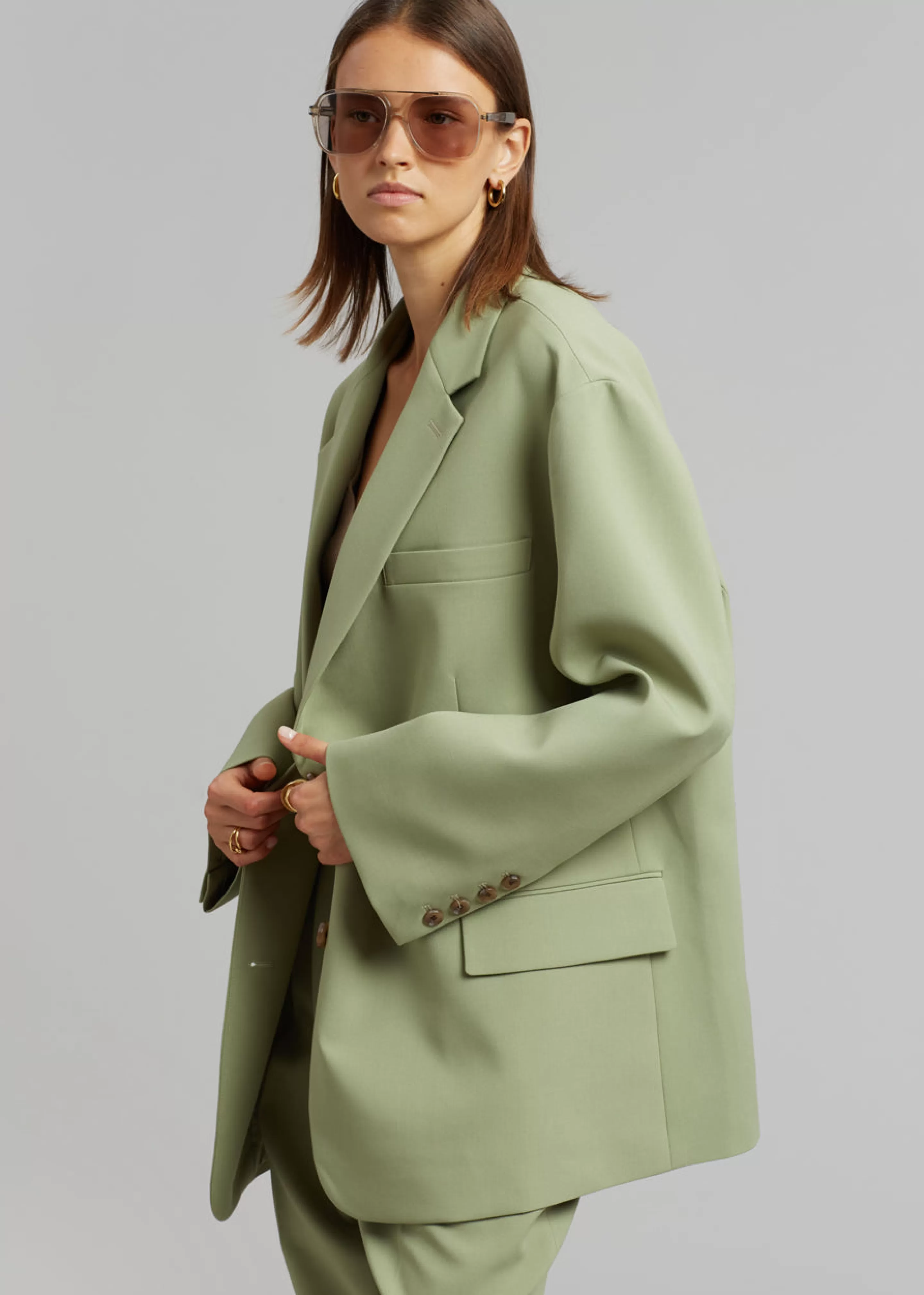 Outerwear | The Frankie Shop Bea Blazer Sage