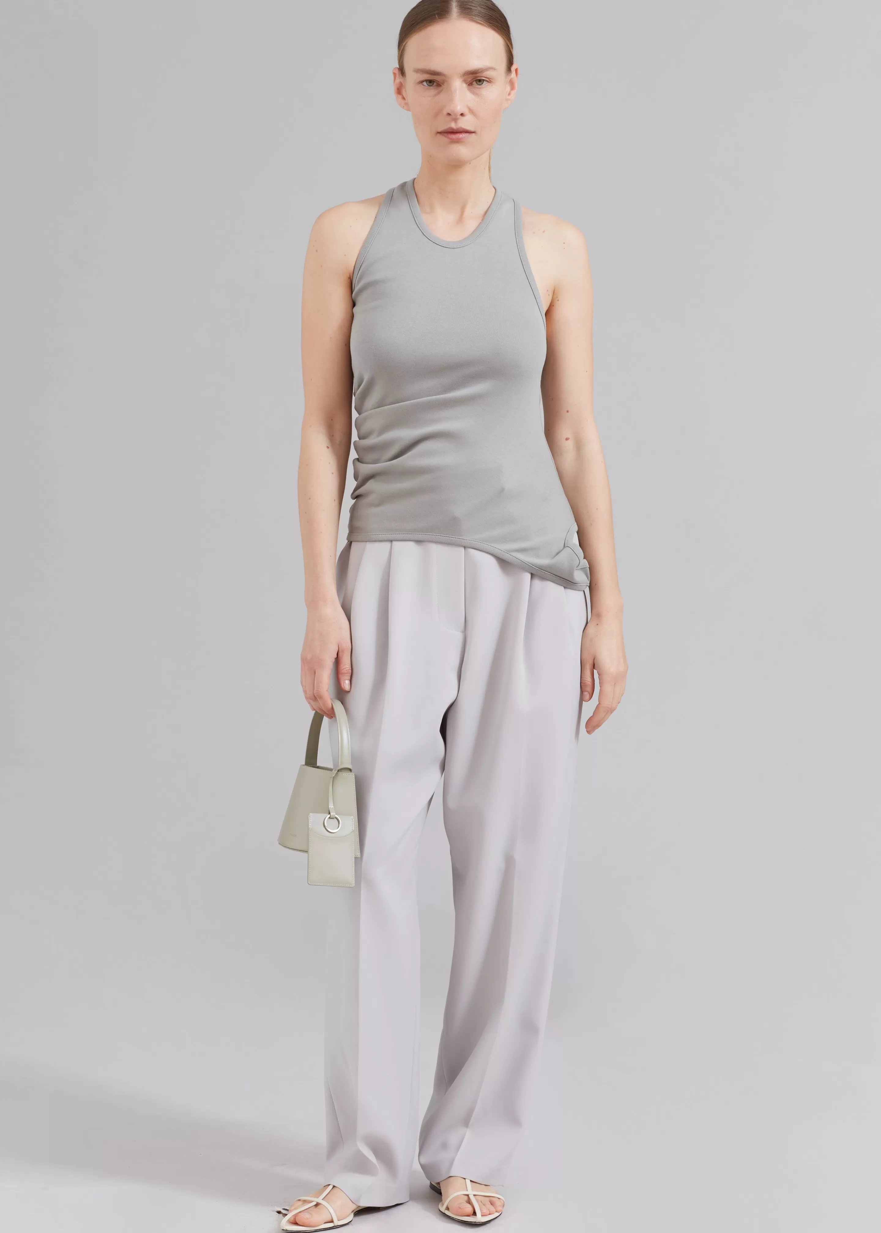 Bottoms | The Frankie Shop Bea Pleated Suit Pants Grey