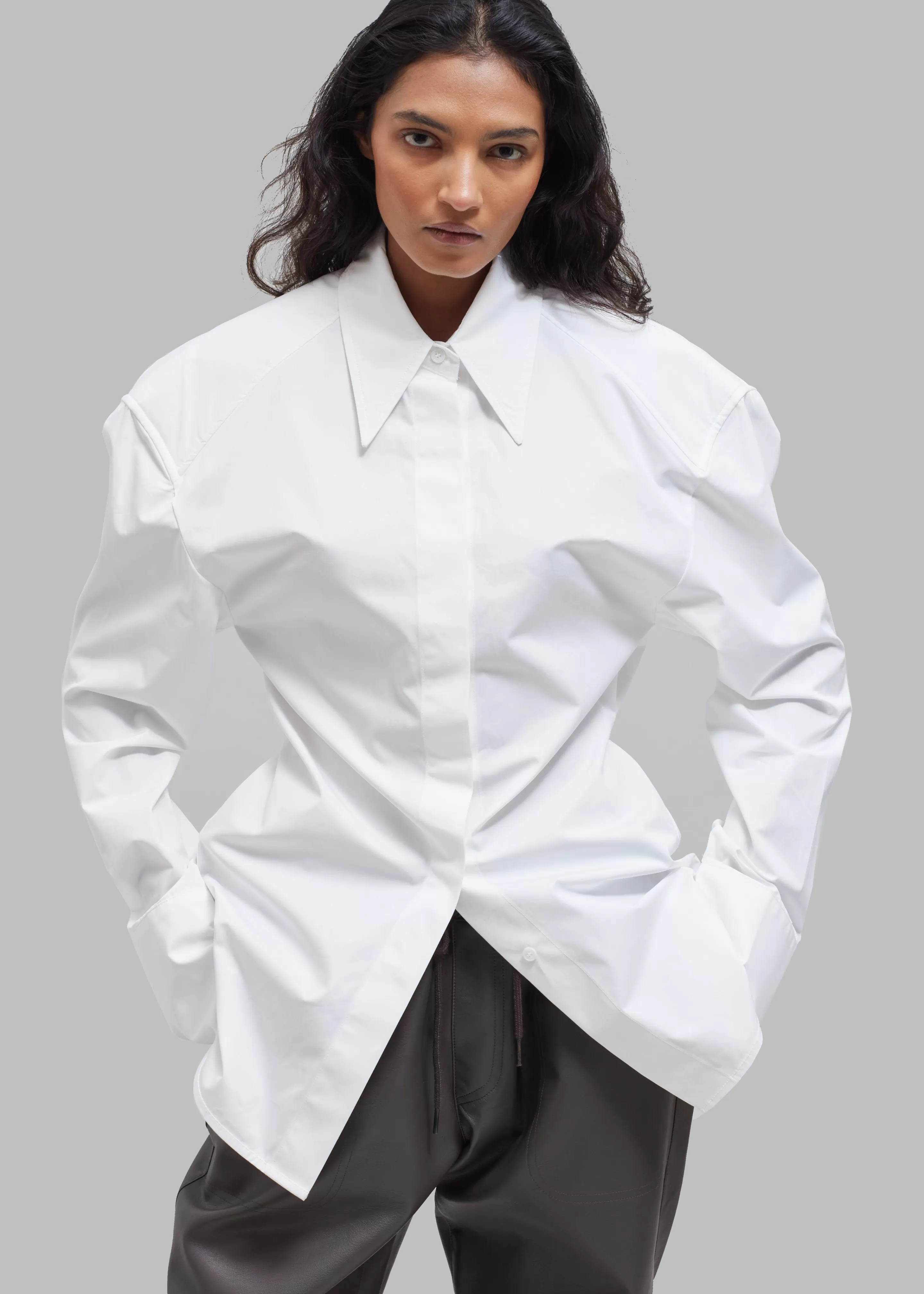 Tops | The Frankie Shop Bec Padded Shirt White