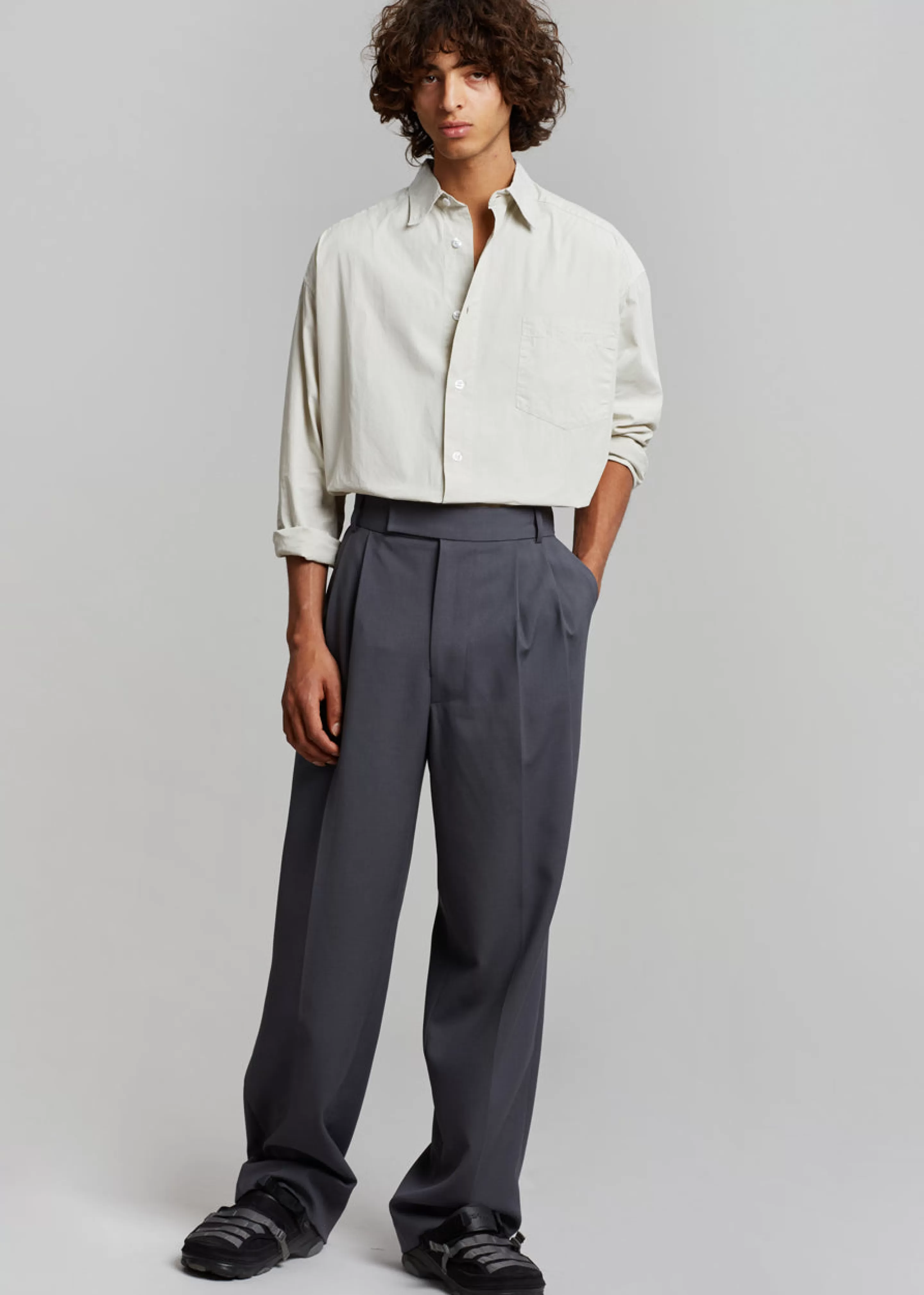 Bottoms | The Frankie Shop Beo Suit Pants Charcoal