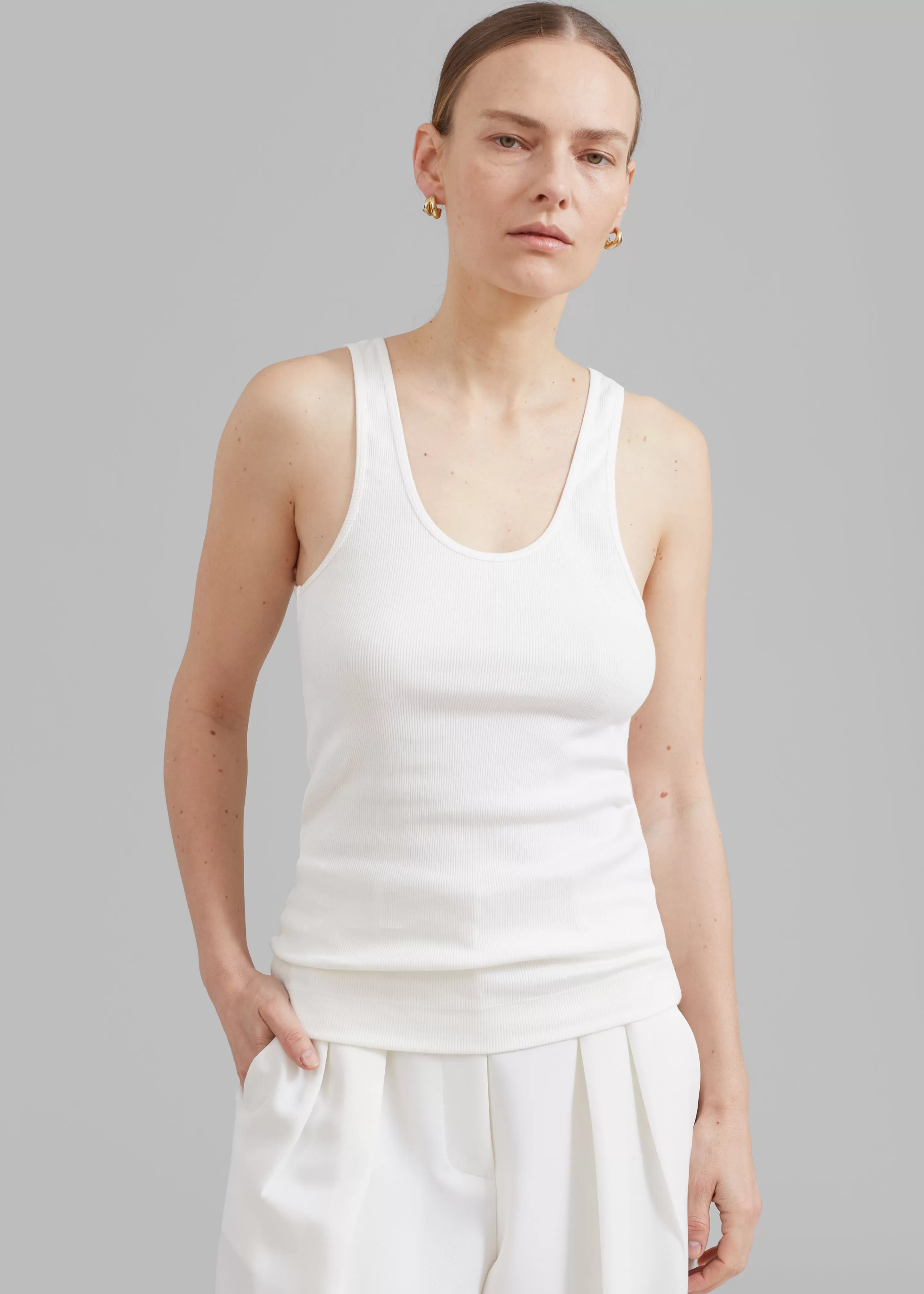 Tops | The Frankie Shop By Malene Birger Anisa Tank Top Soft White