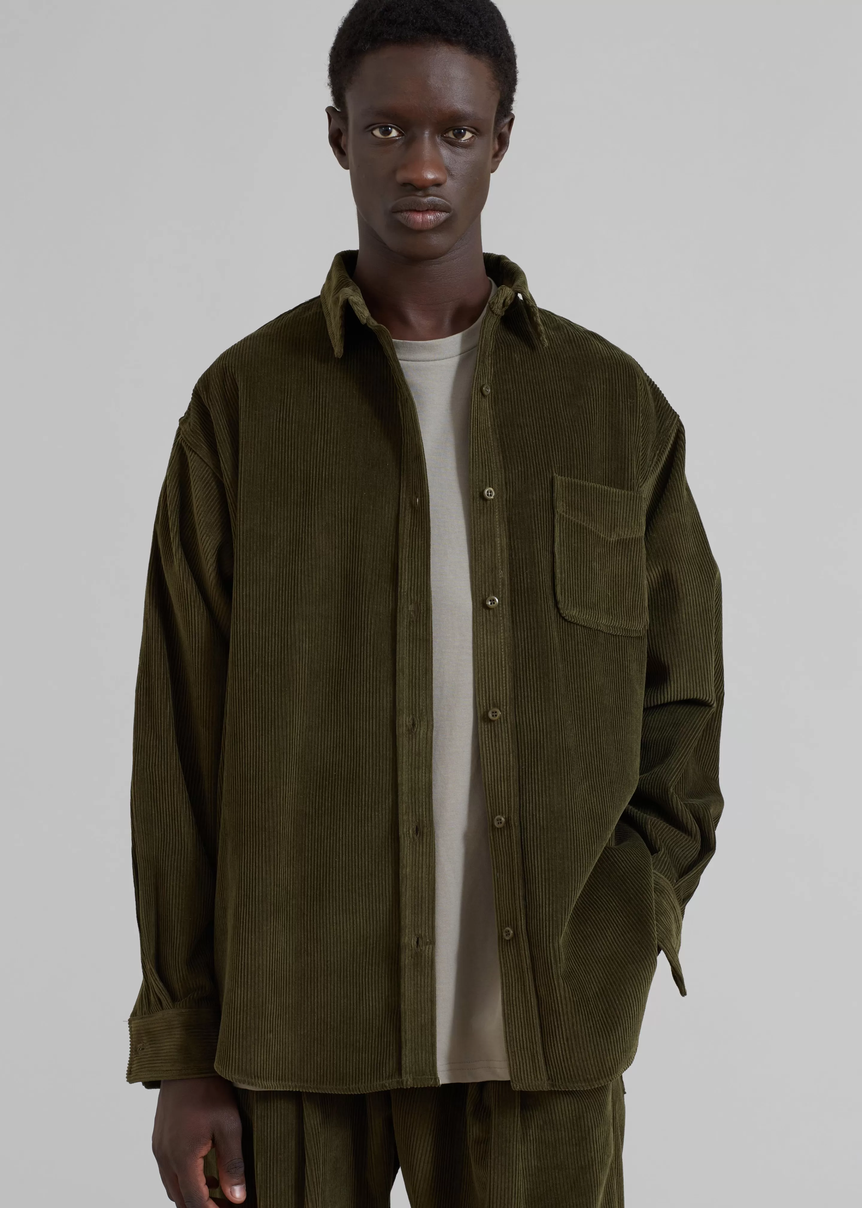 Tops | The Frankie Shop Camden Corduroy Shirt Olive