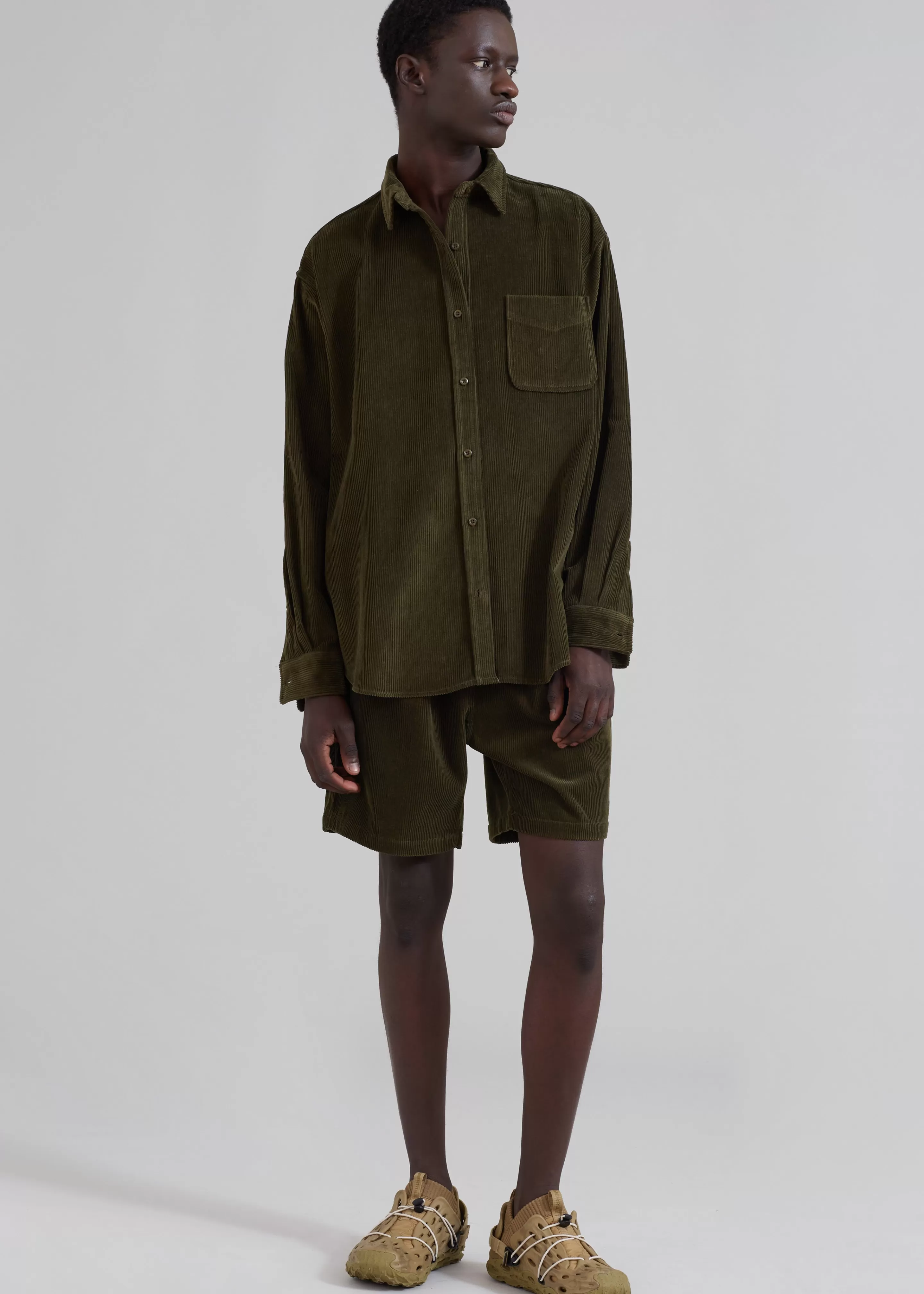 Tops | The Frankie Shop Camden Corduroy Shirt Olive