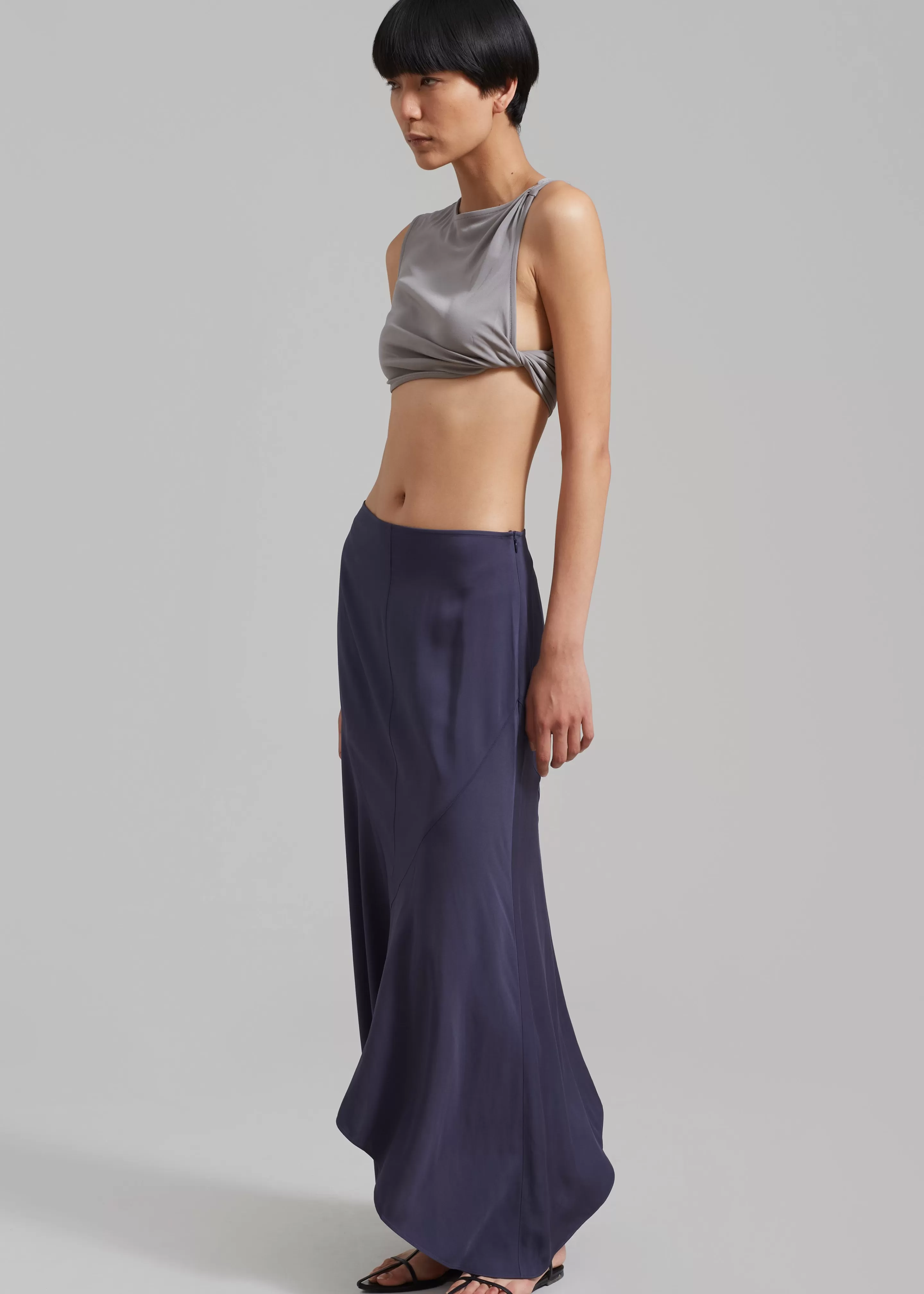 Tops | The Frankie Shop Christopher Esber Gesine Twisted Crop Concrete