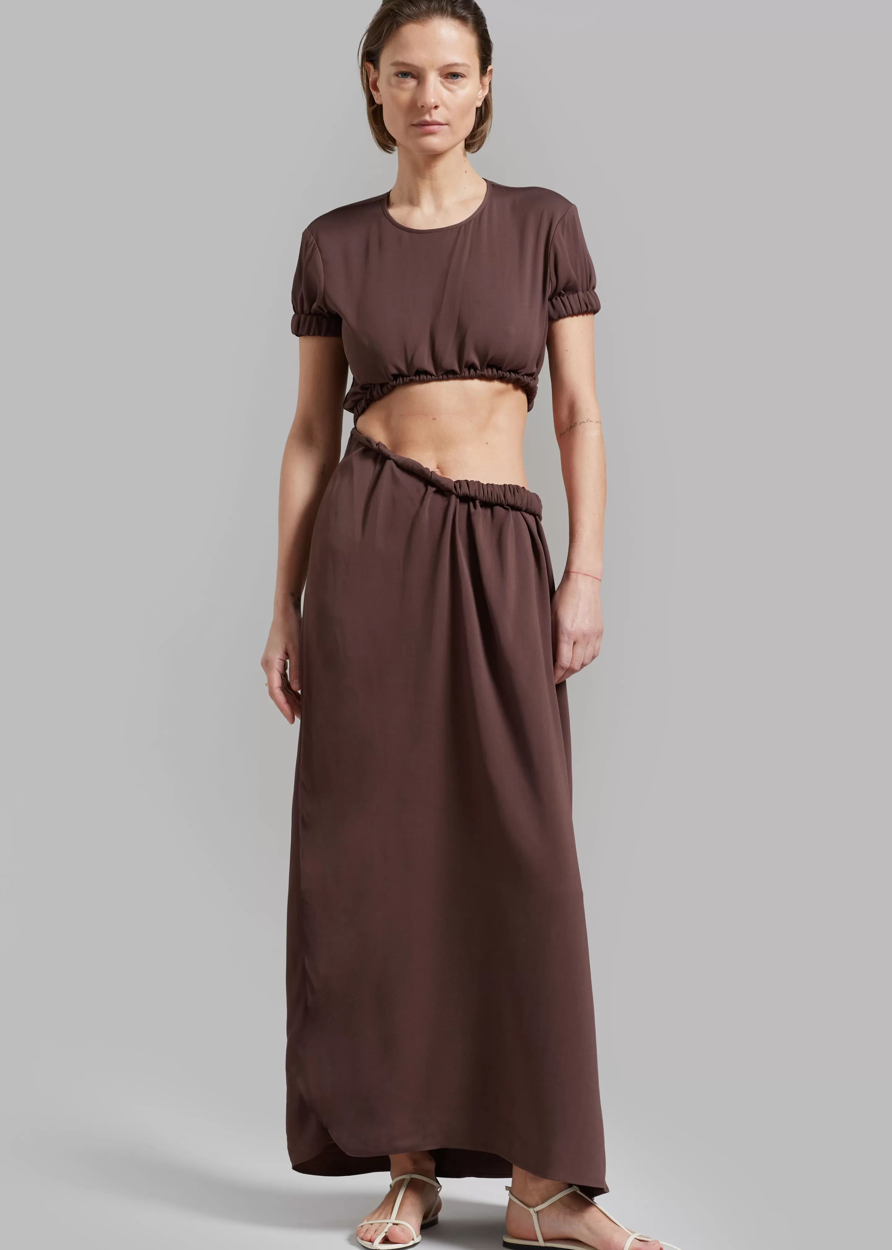 Dresses | The Frankie Shop Christopher Esber Roll Sleeve Tee Dress Chocolate