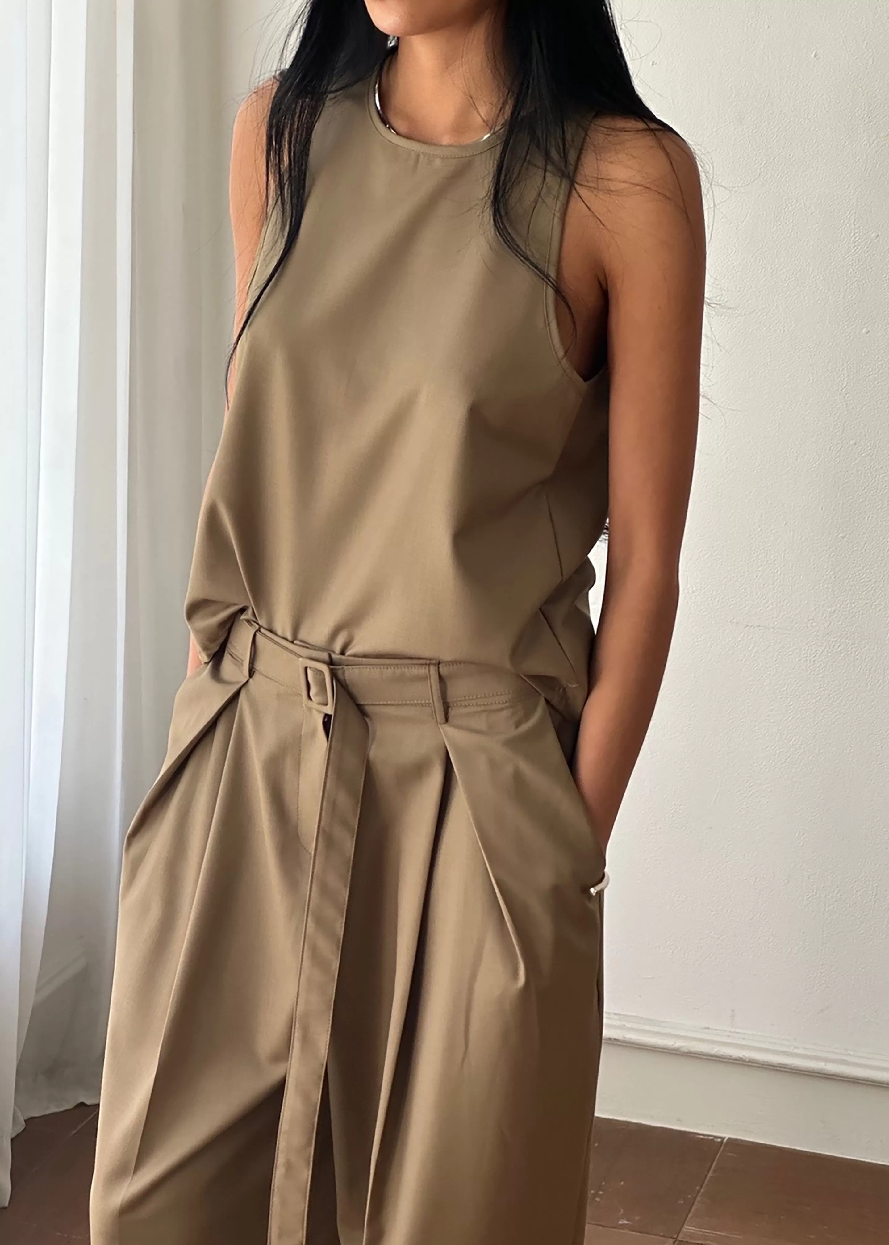 Tops | The Frankie Shop Clay Sleeveless Top Desert Taupe