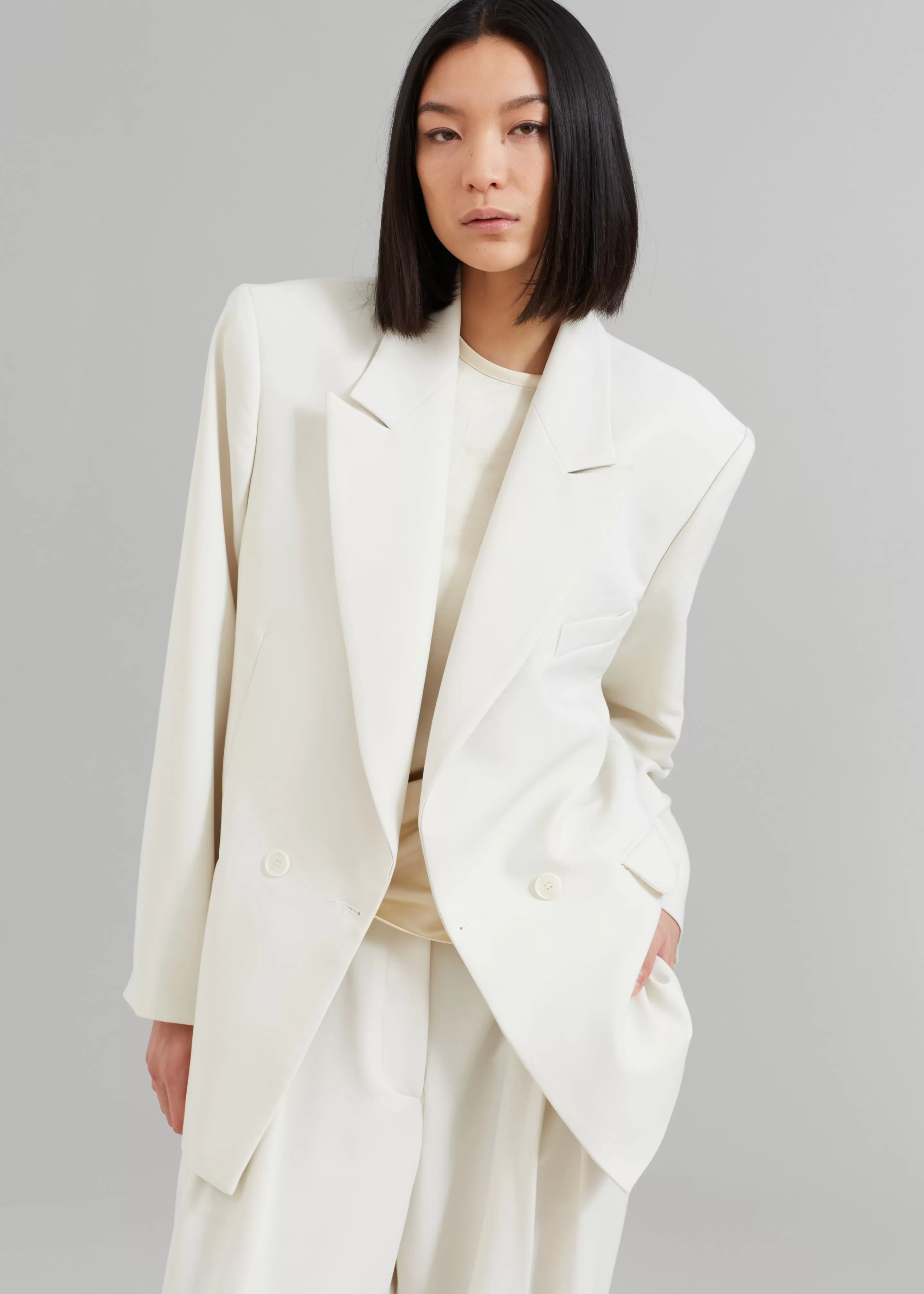 Outerwear | The Frankie Shop Corrin Blazer Ivory