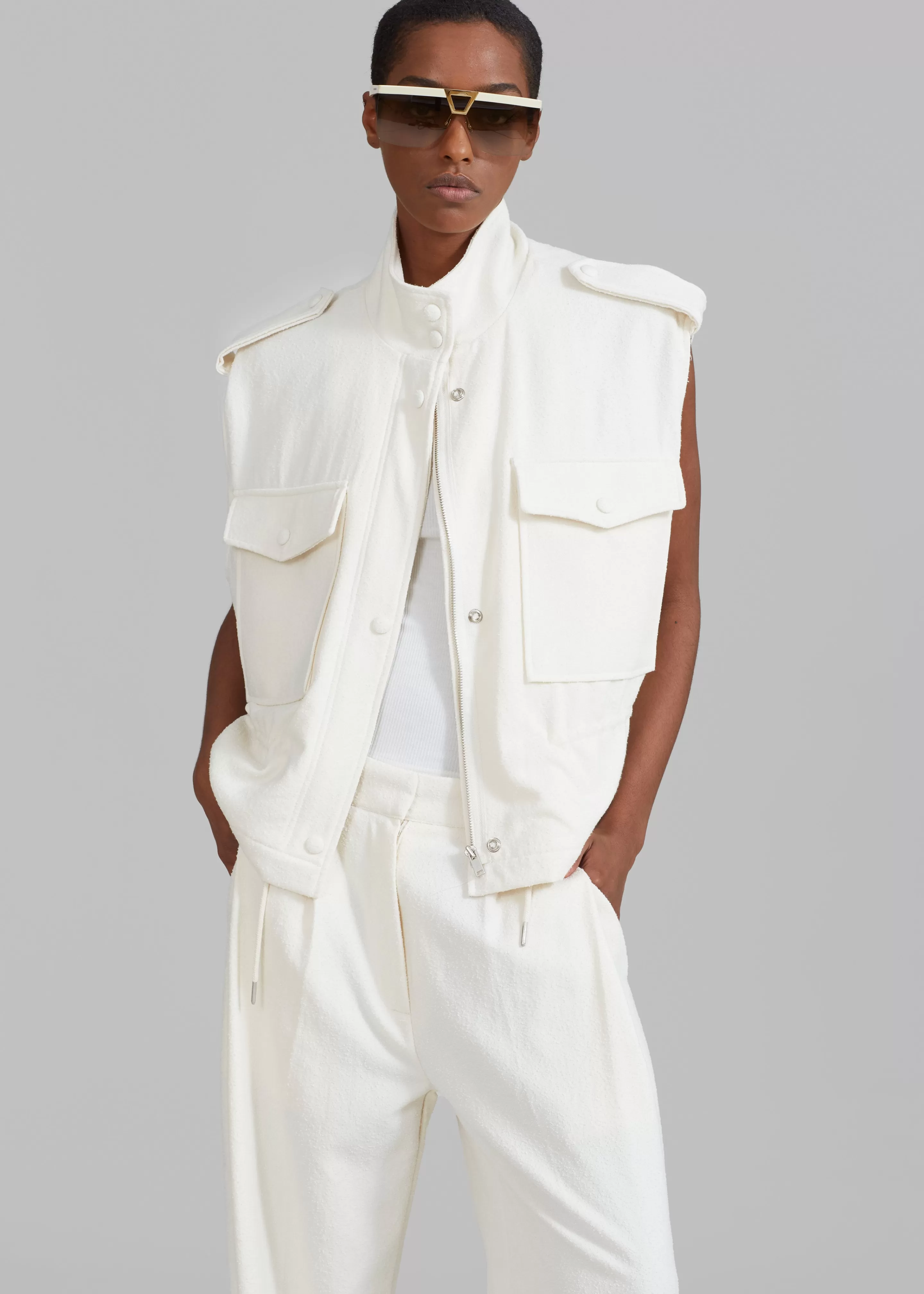 Outerwear | The Frankie Shop Dakota Pocket Vest Ivory