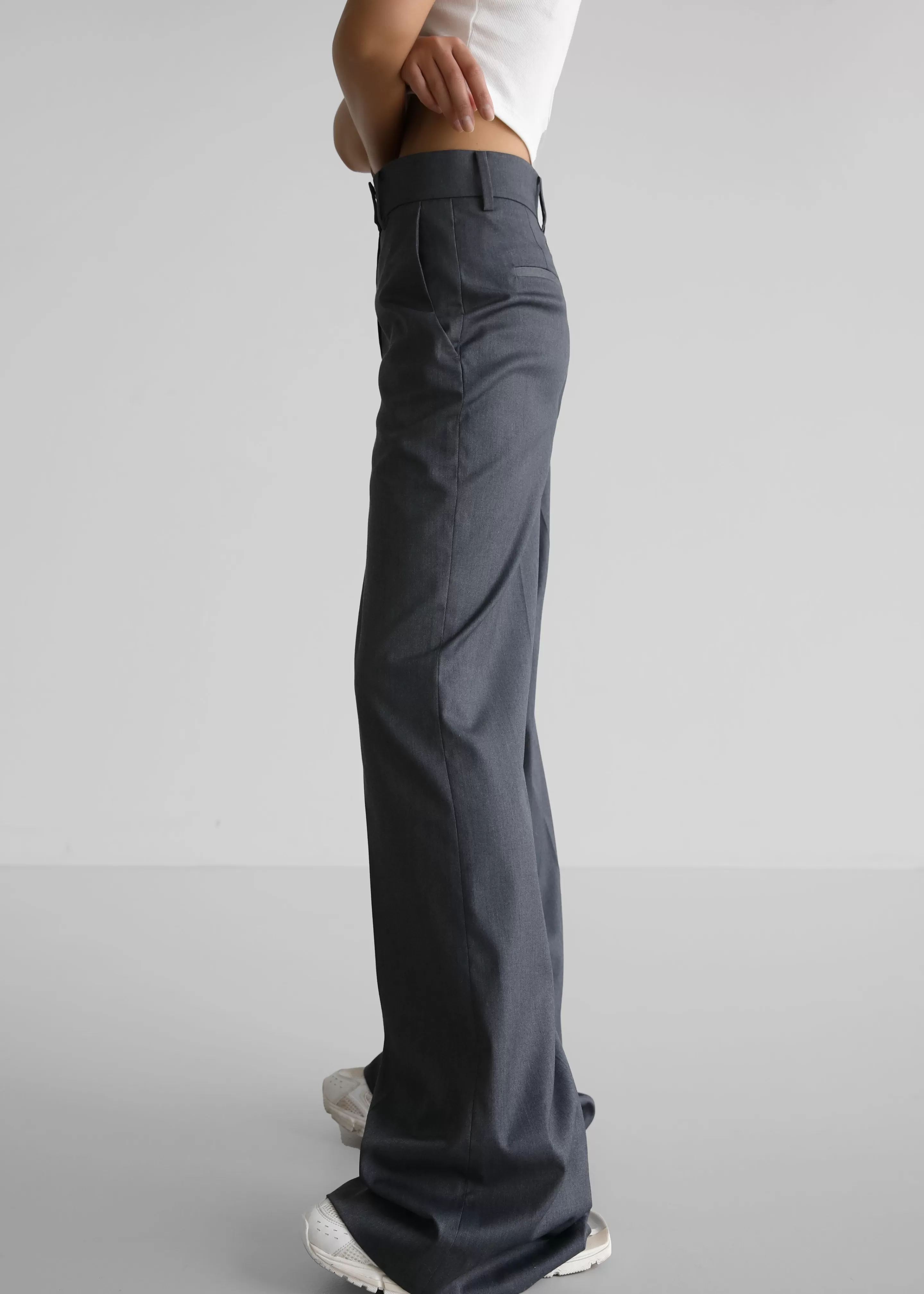 Bottoms | The Frankie Shop Daphne Wide Trousers Dark Grey