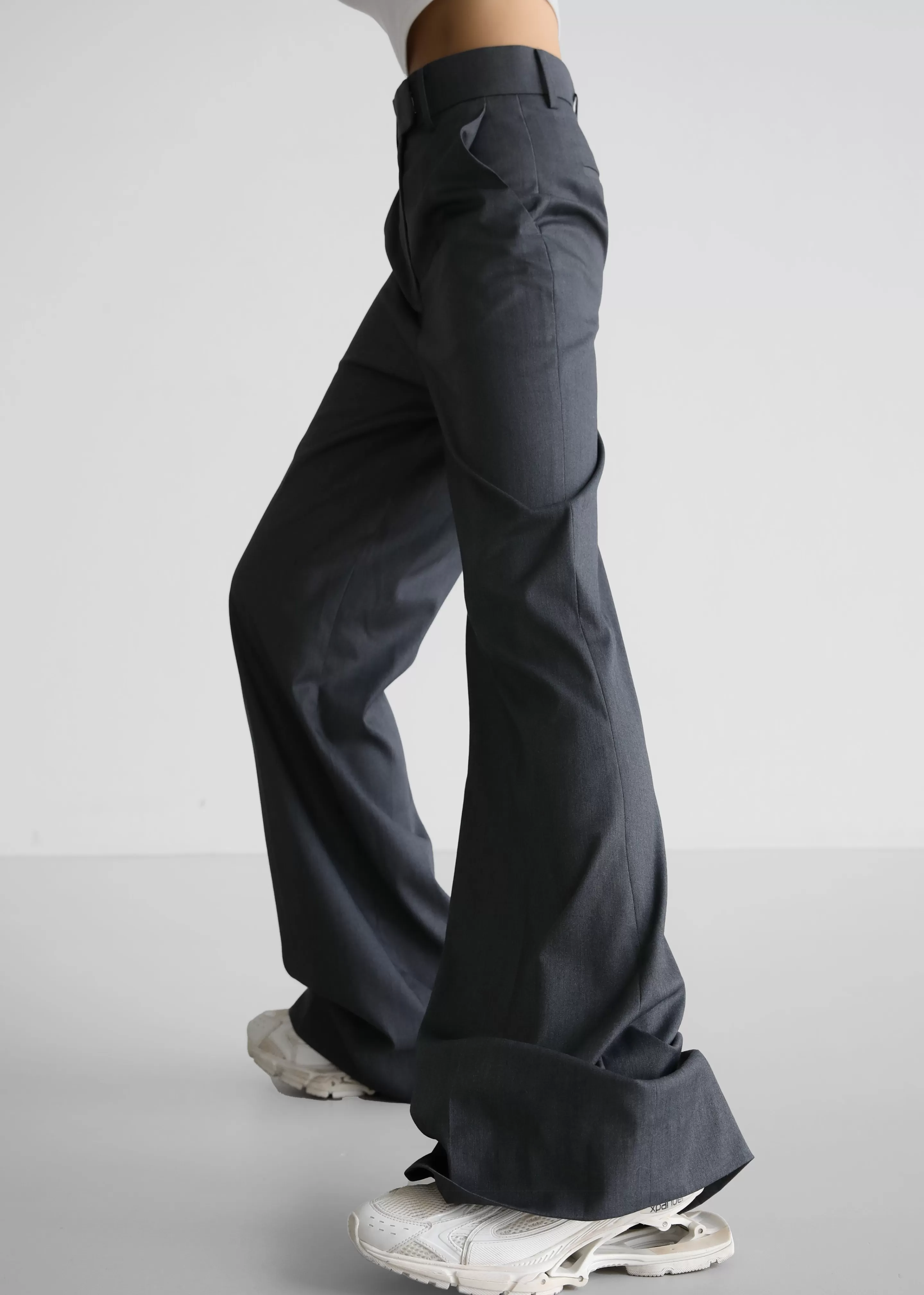 Bottoms | The Frankie Shop Daphne Wide Trousers Dark Grey