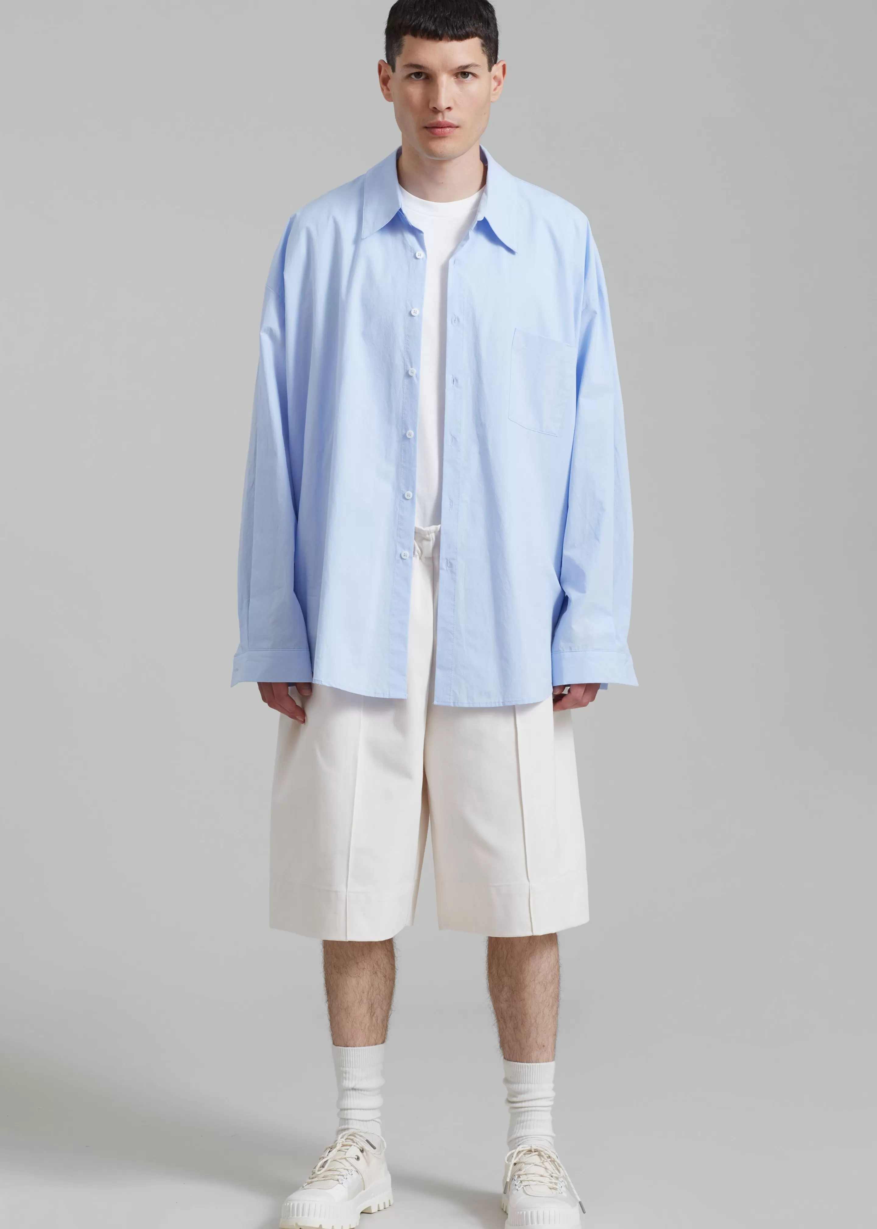 Tops | The Frankie Shop Darren Oversized Shirt Light Blue