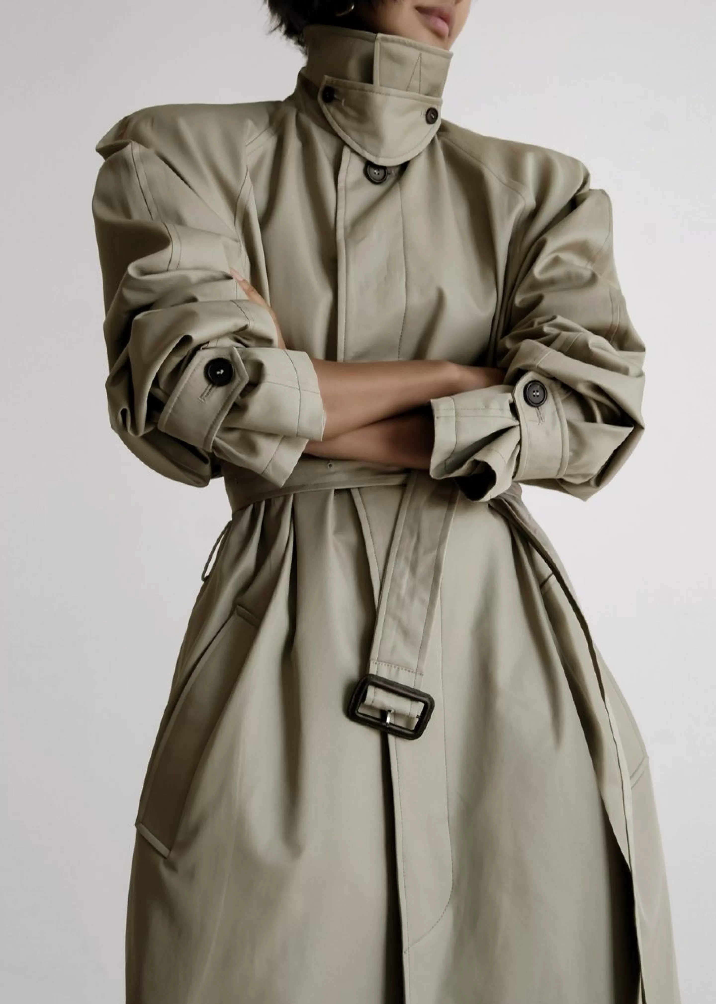 Outerwear | The Frankie Shop Decima Trench Coat Slate Green