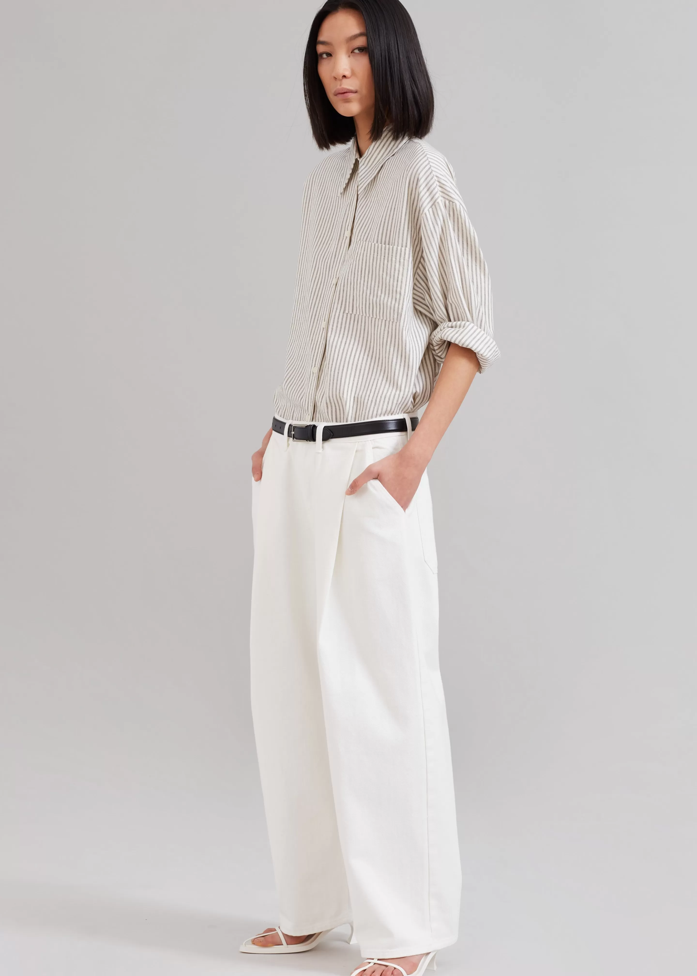 Bottoms | The Frankie Shop Drew Denim Pants White