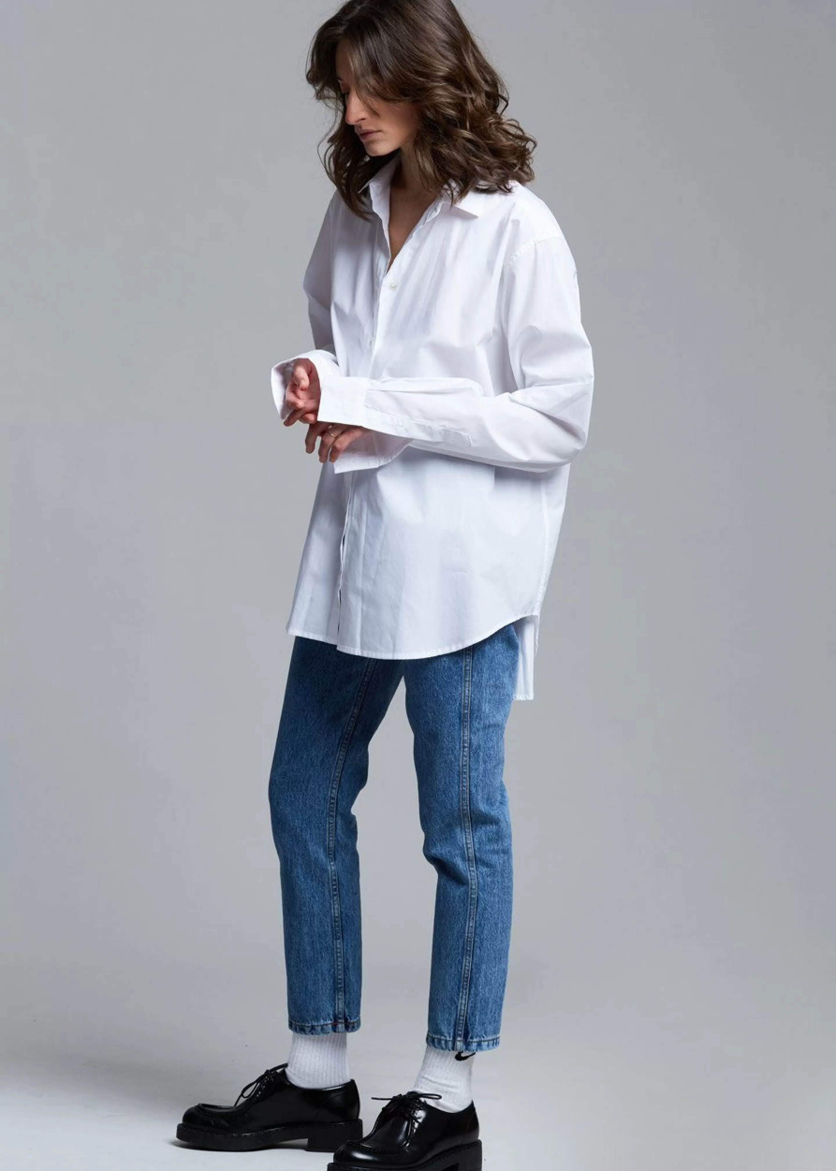 Tops | The Frankie Shop Dusky Classic Oversized Shirt White