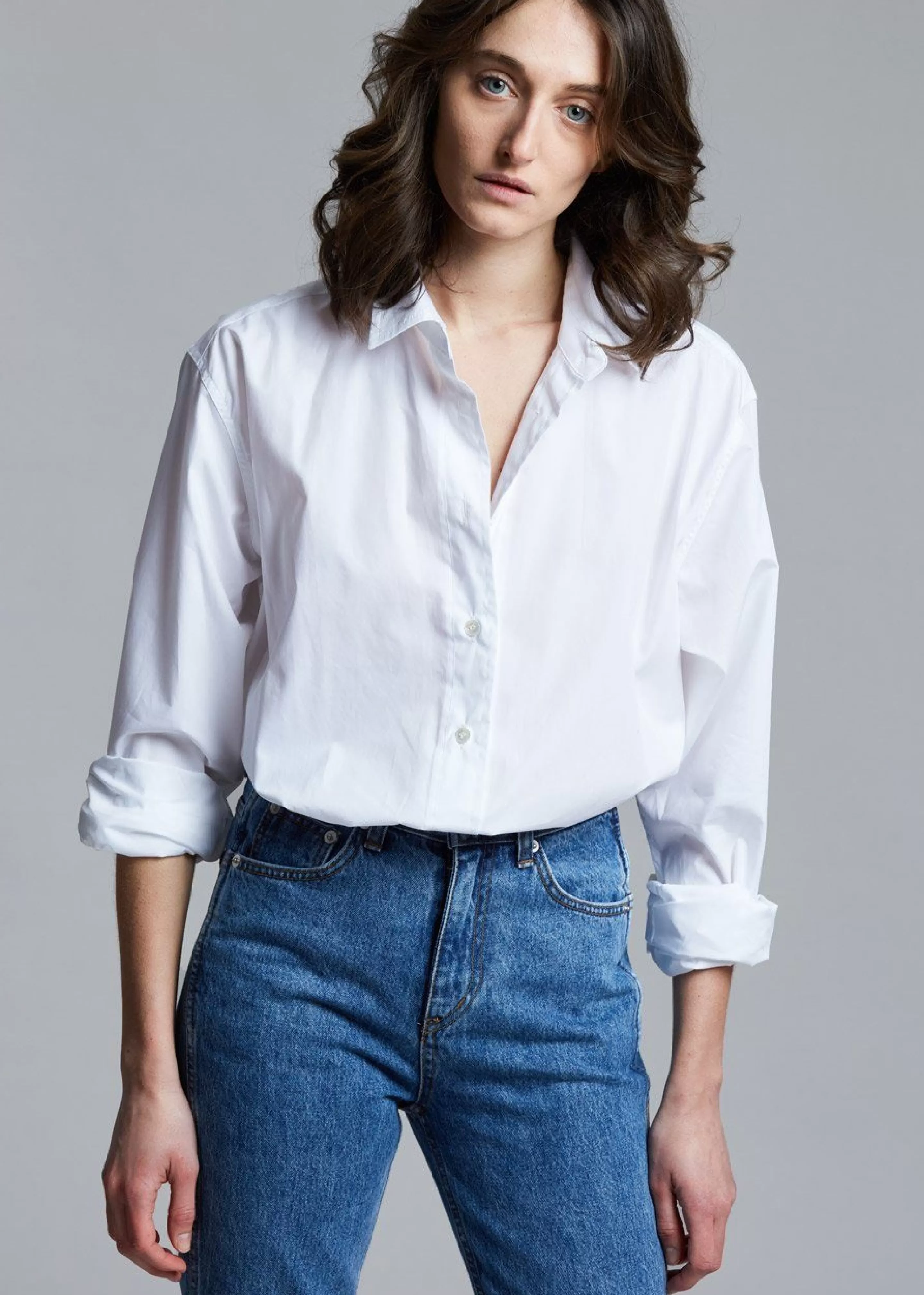 Tops | The Frankie Shop Dusky Classic Oversized Shirt White