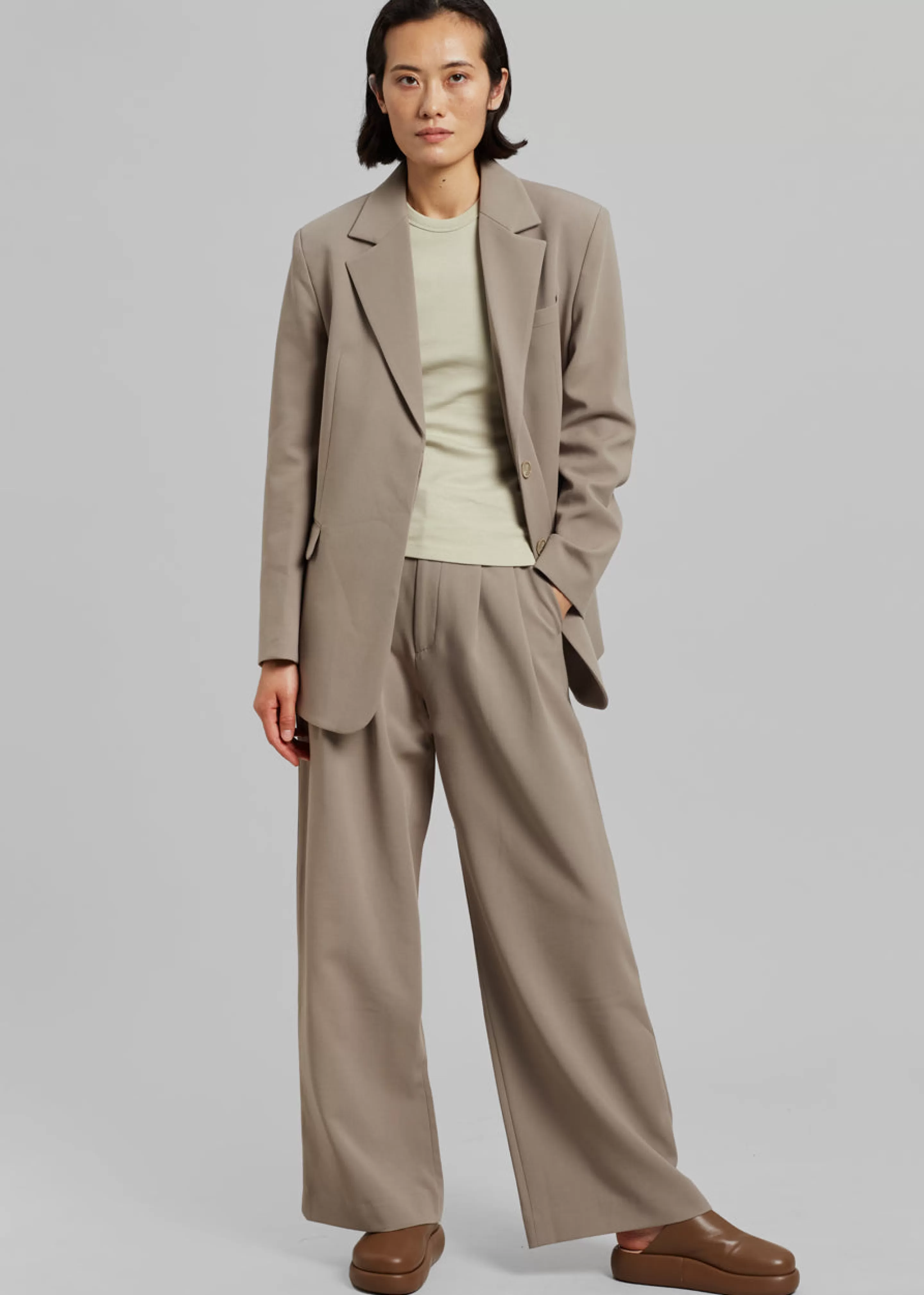 Bottoms | The Frankie Shop Eevi Wide Pants Taupe