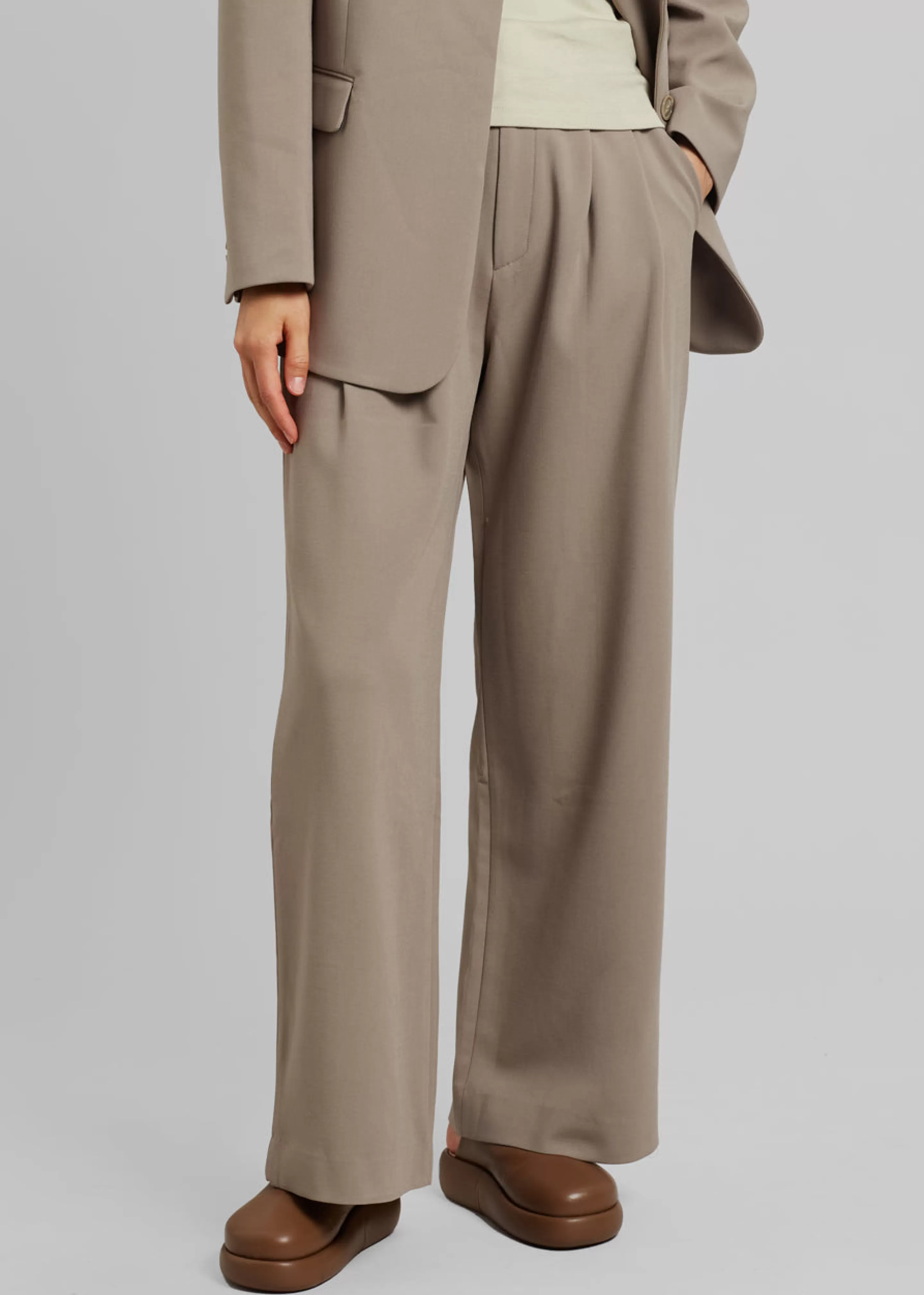 Bottoms | The Frankie Shop Eevi Wide Pants Taupe