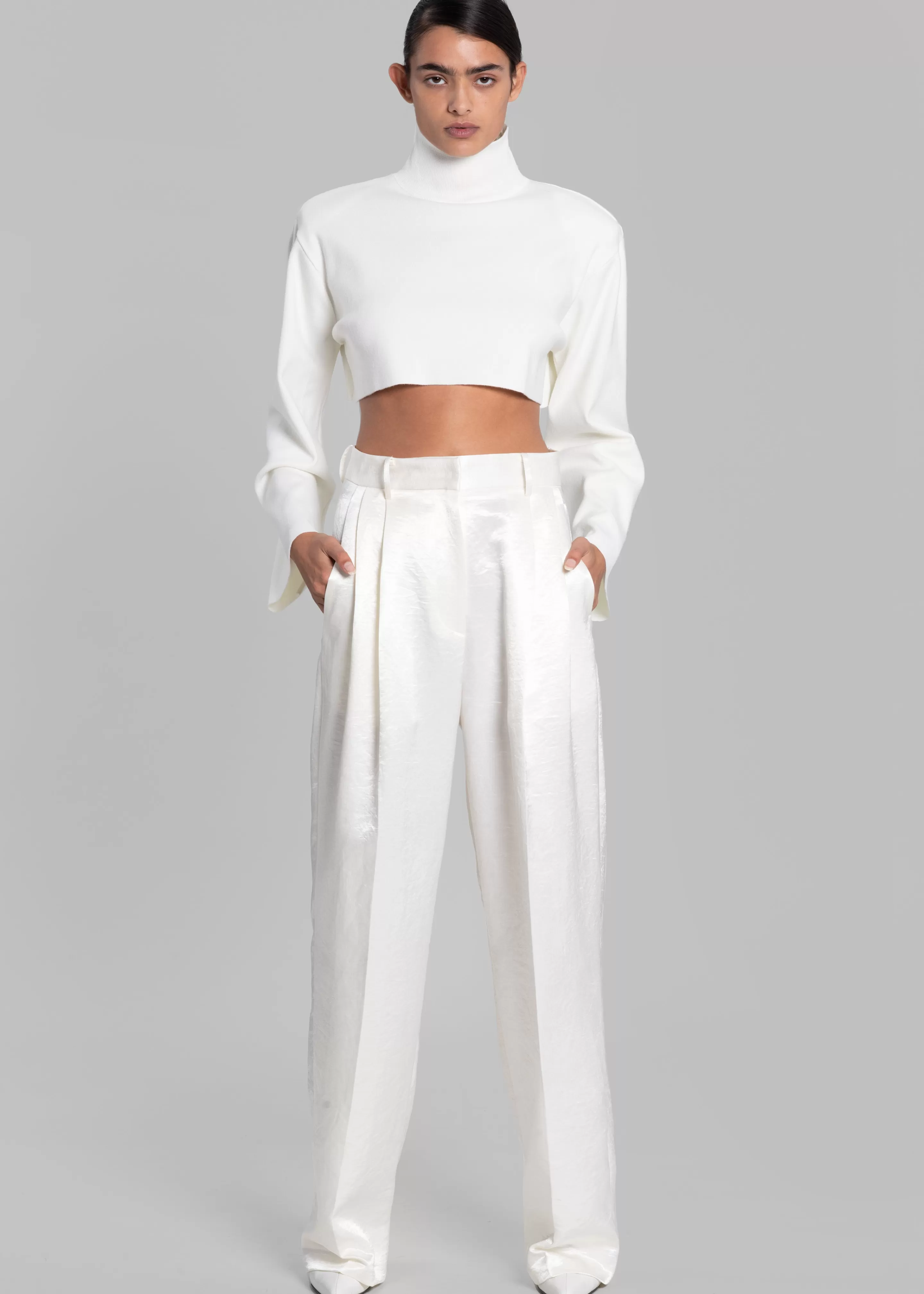 Bottoms | The Frankie Shop Elvira Pleated Trousers Ivory