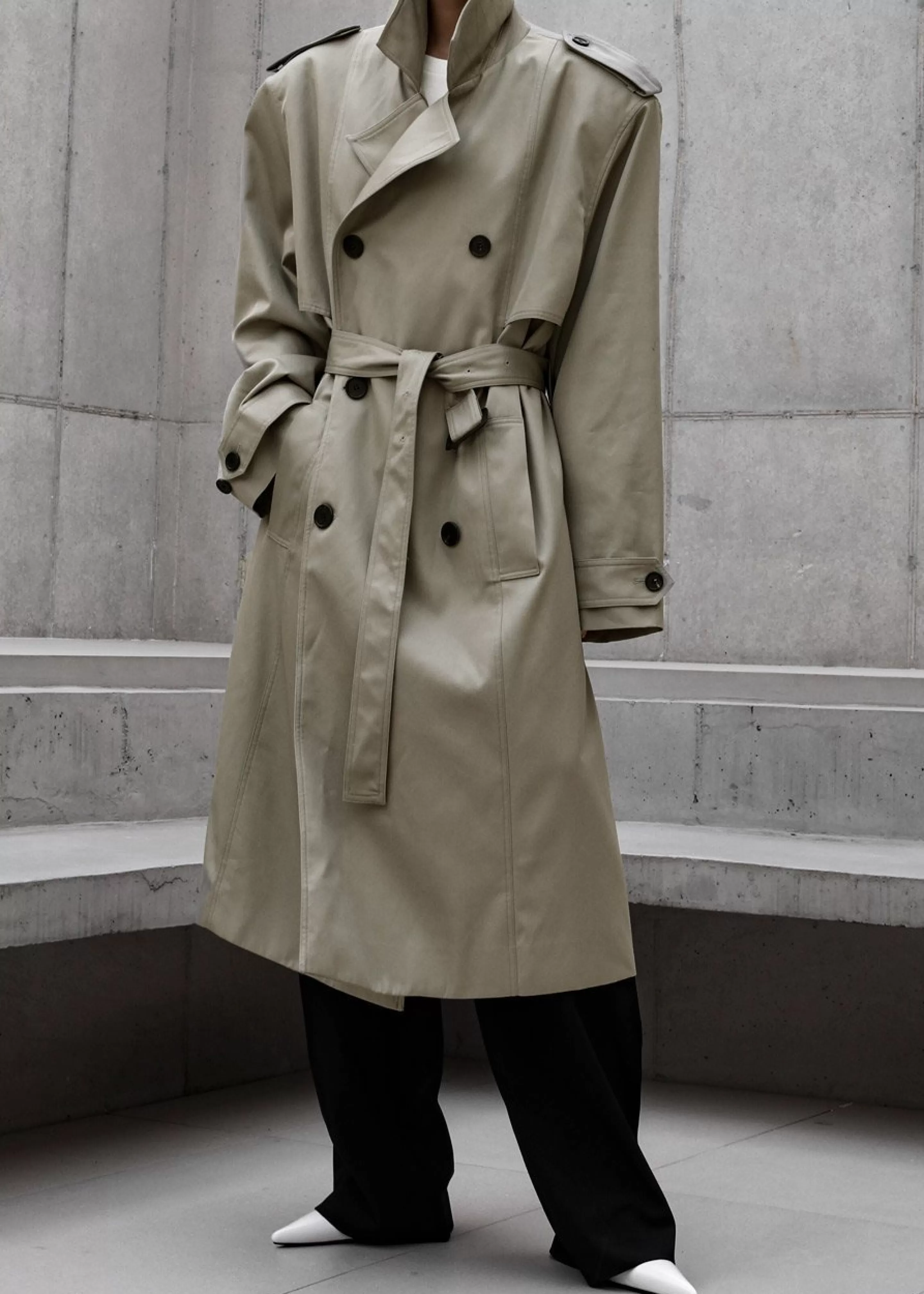 Outerwear | The Frankie Shop Eugene Trench Coat Pale Khaki