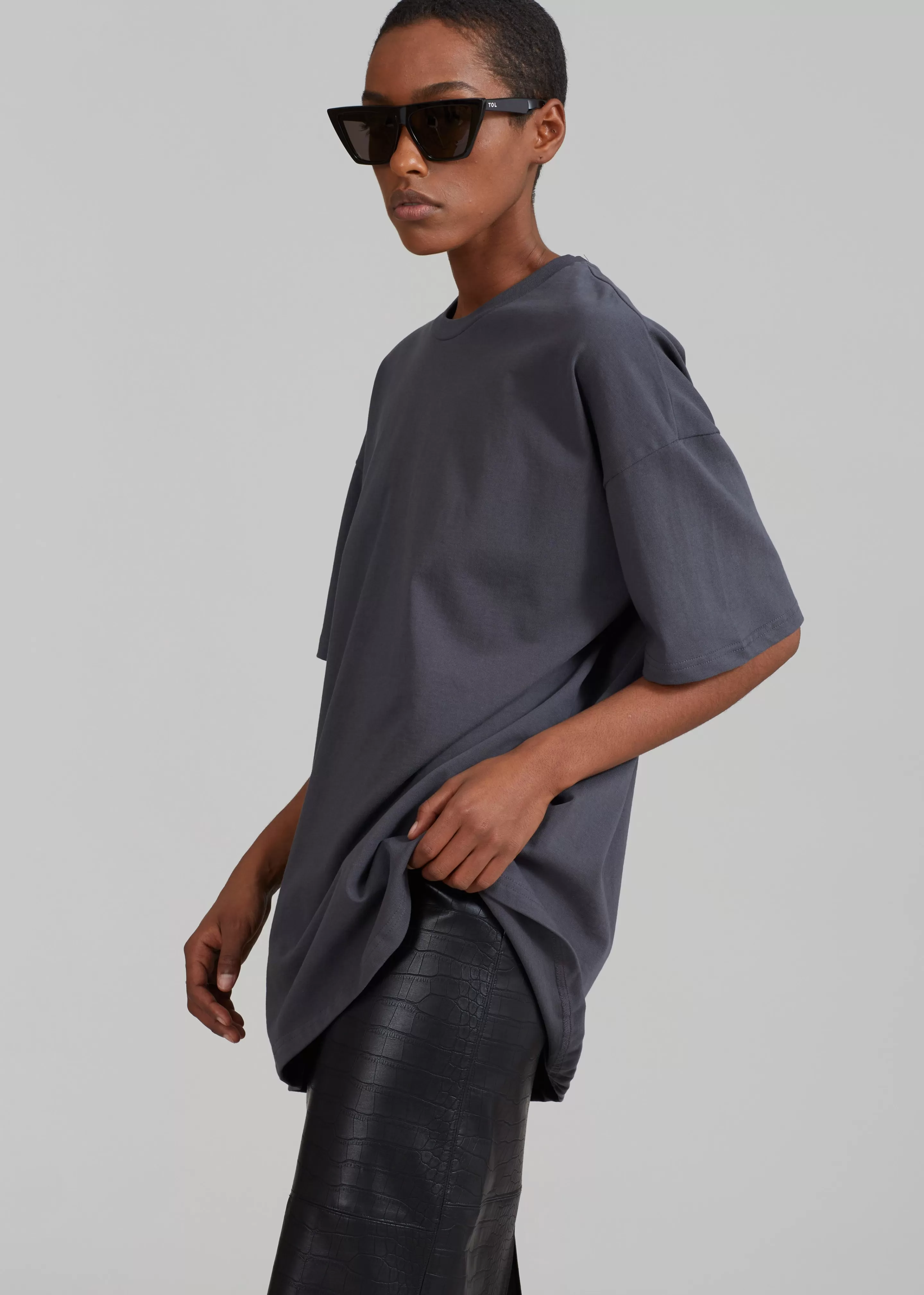 Tops | The Frankie Shop Faro Boxy Tee Charcoal