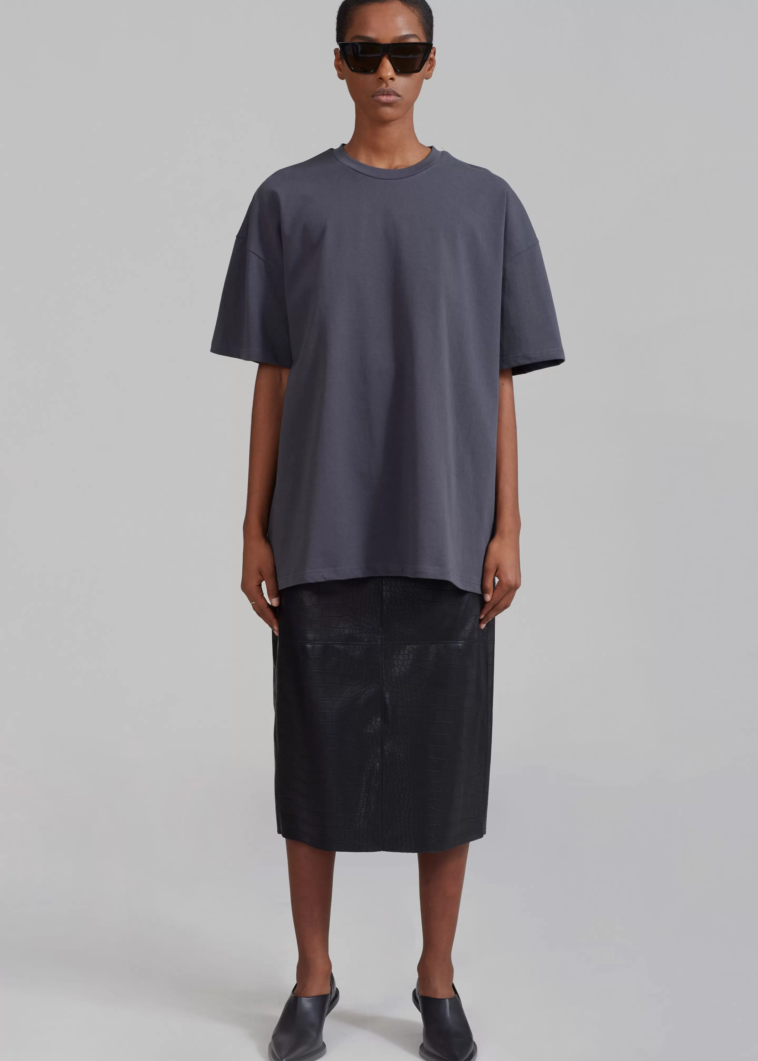 Tops | The Frankie Shop Faro Boxy Tee Charcoal