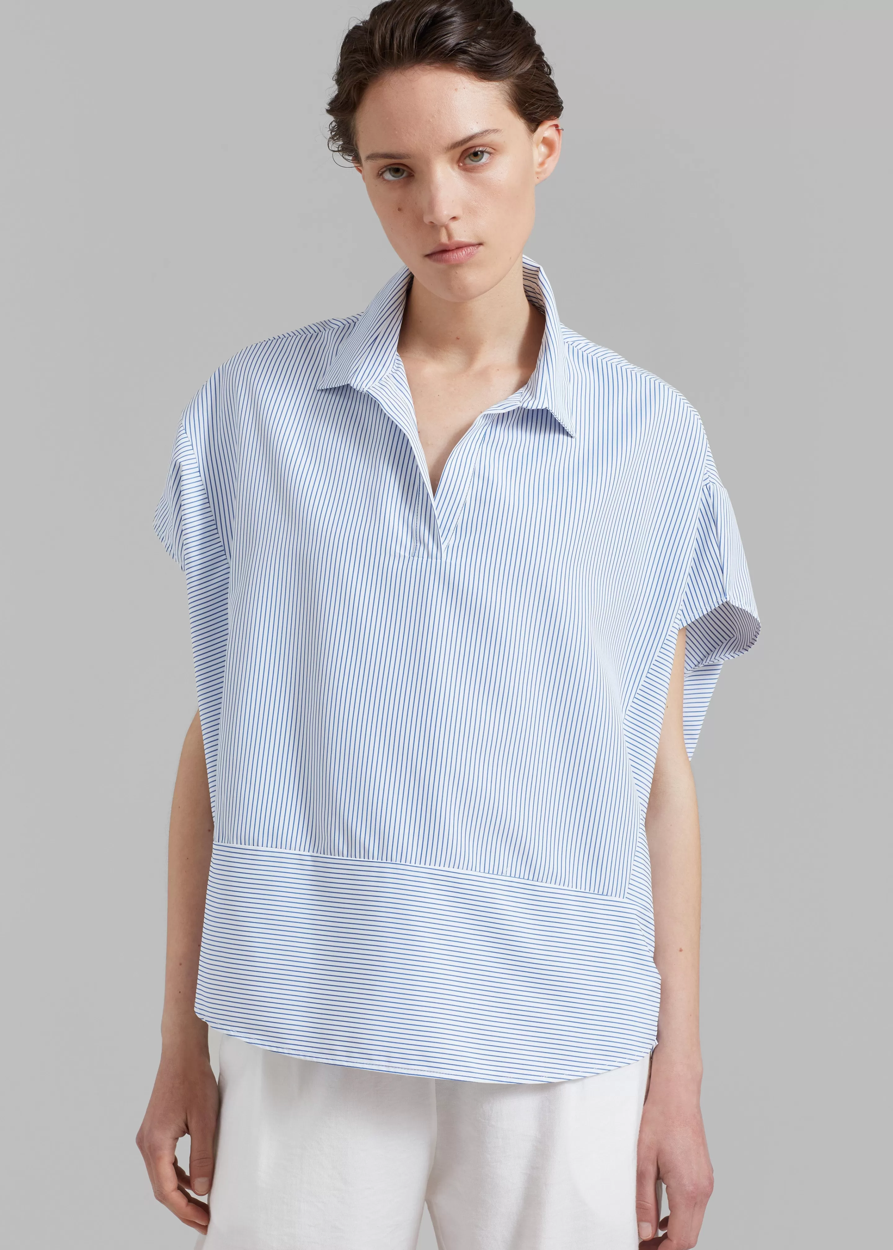 Tops | The Frankie Shop Flora Dolman Shirt Blue Stripe