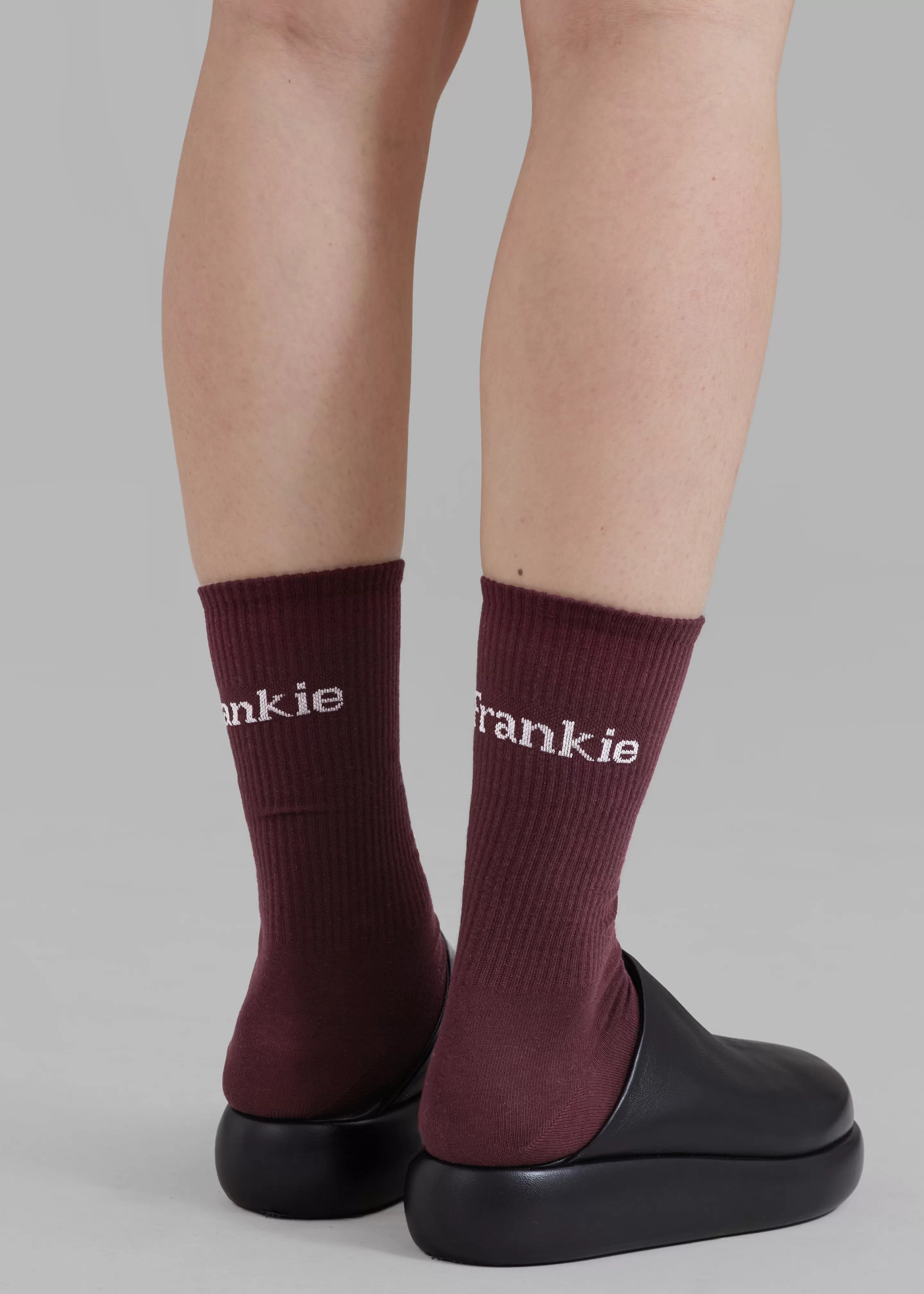 Accessories | The Frankie Shop Frankie In English Ribbed Socks Bordeaux