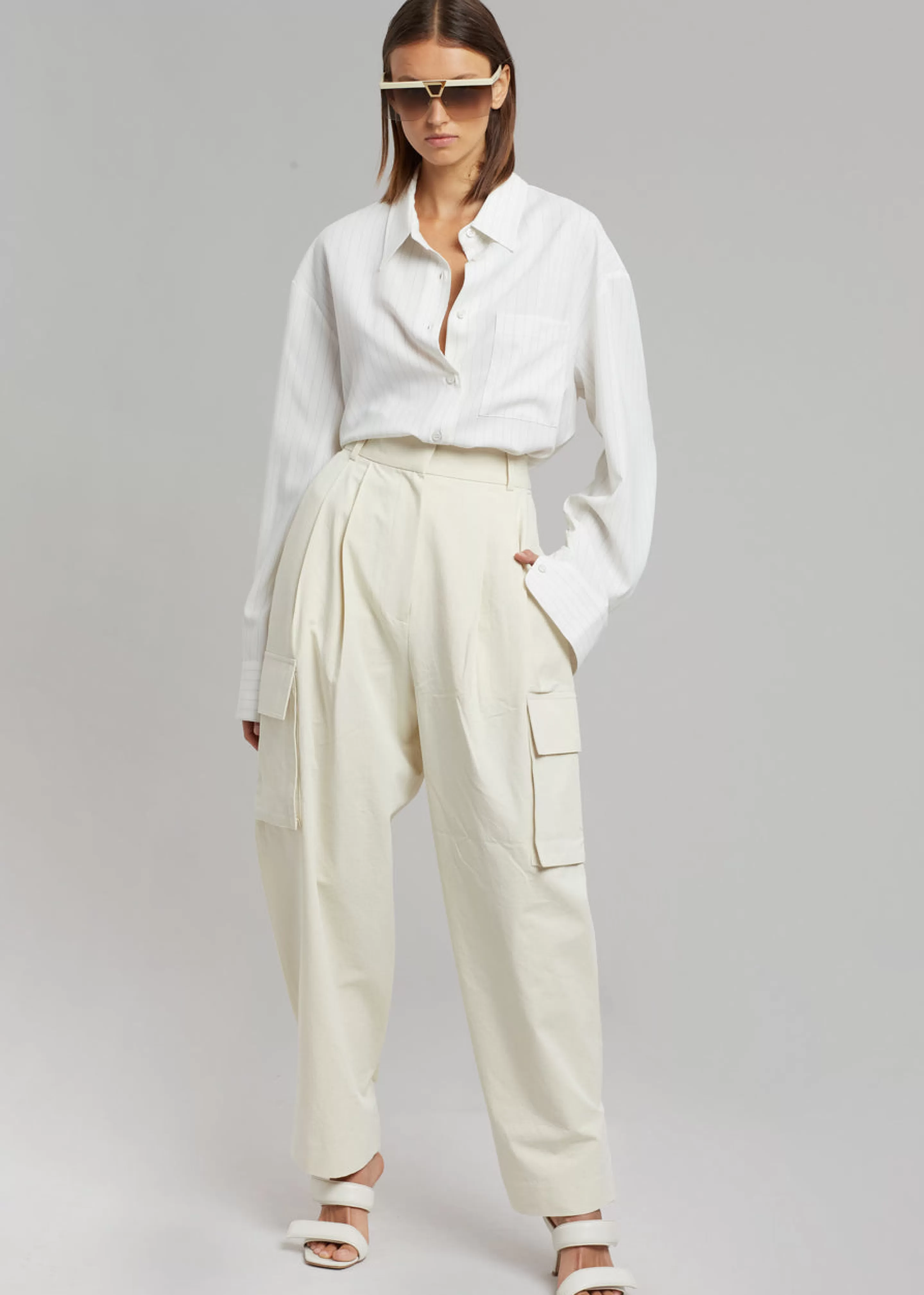 Bottoms | The Frankie Shop Gianna Cargo Pants Cream