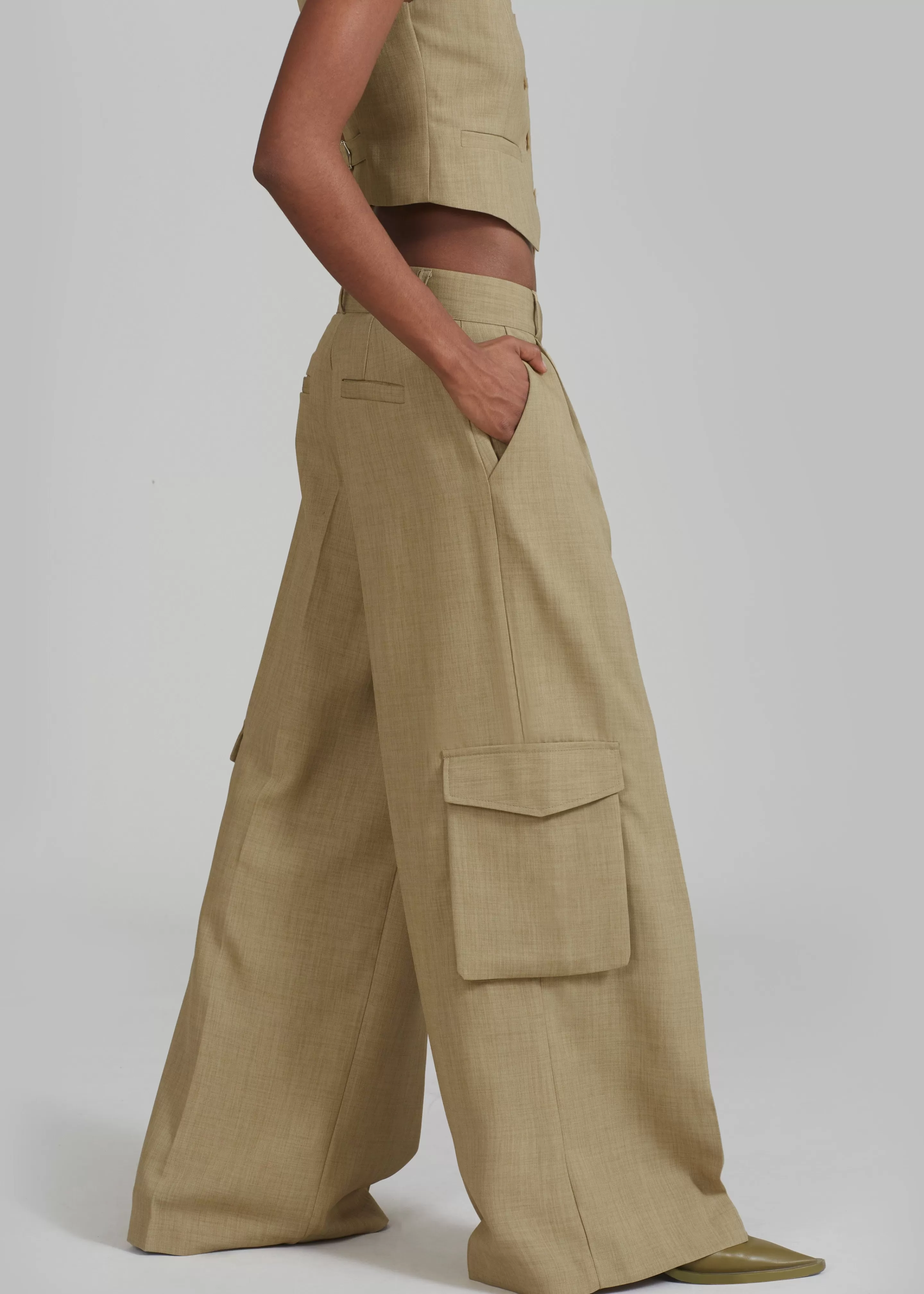 Bottoms | The Frankie Shop Gladys Cargo Pants Khaki