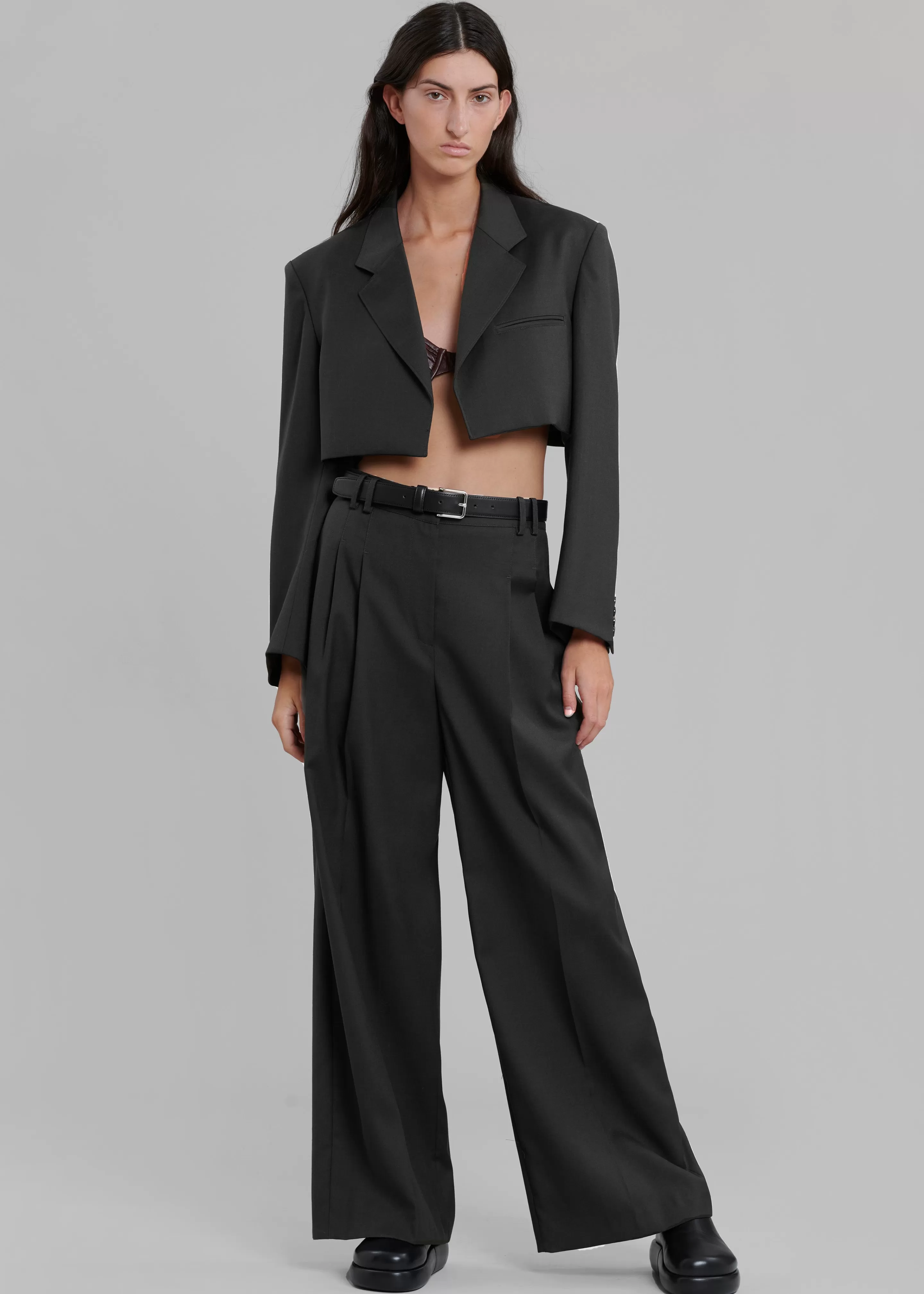 Bottoms | The Frankie Shop Glenn Wide Pants Black