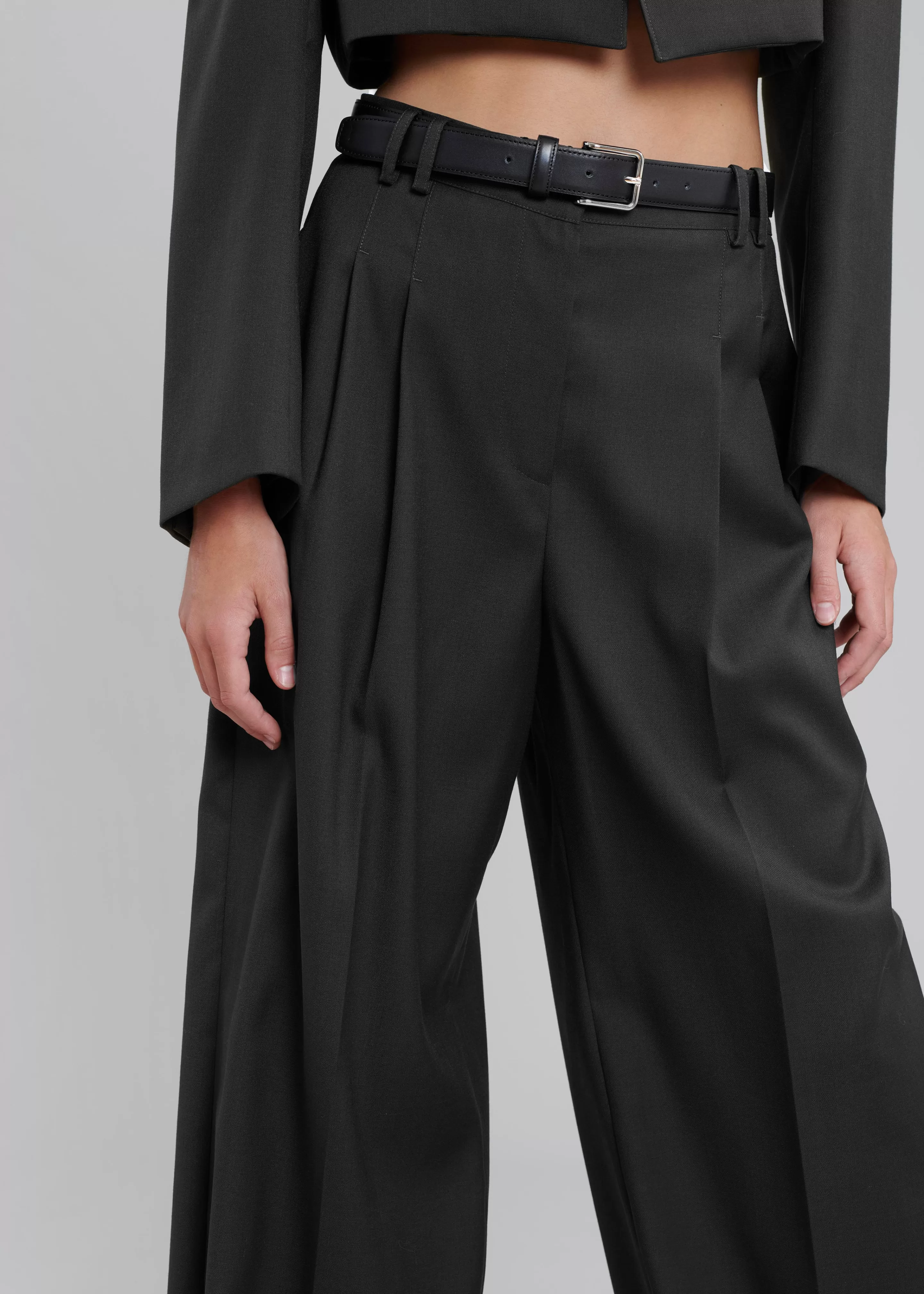 Bottoms | The Frankie Shop Glenn Wide Pants Black