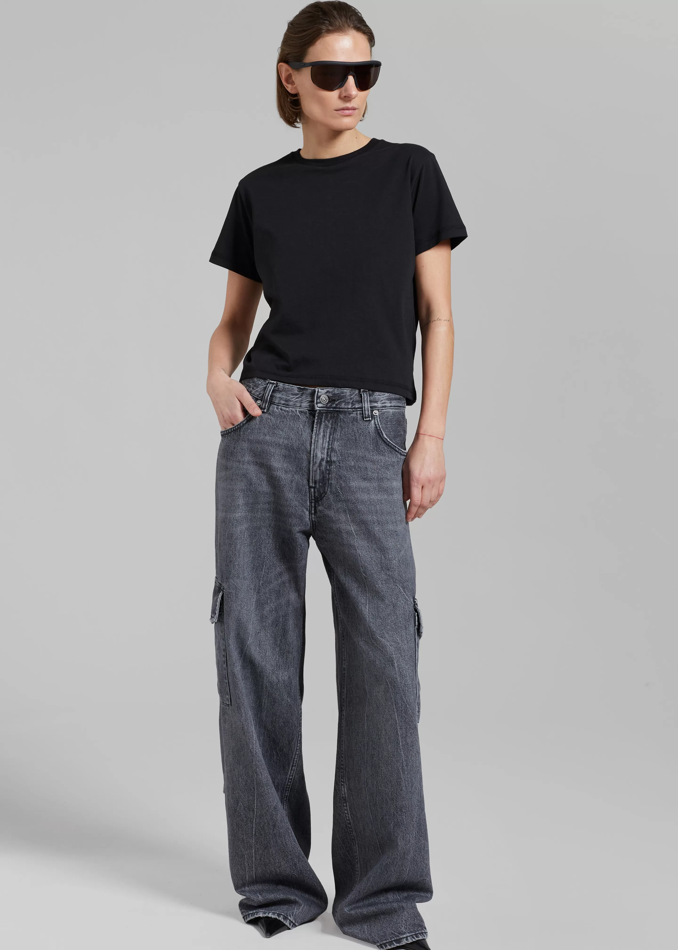 Bottoms | The Frankie Shop Haikure Bethany Cargo Pants Marble Black